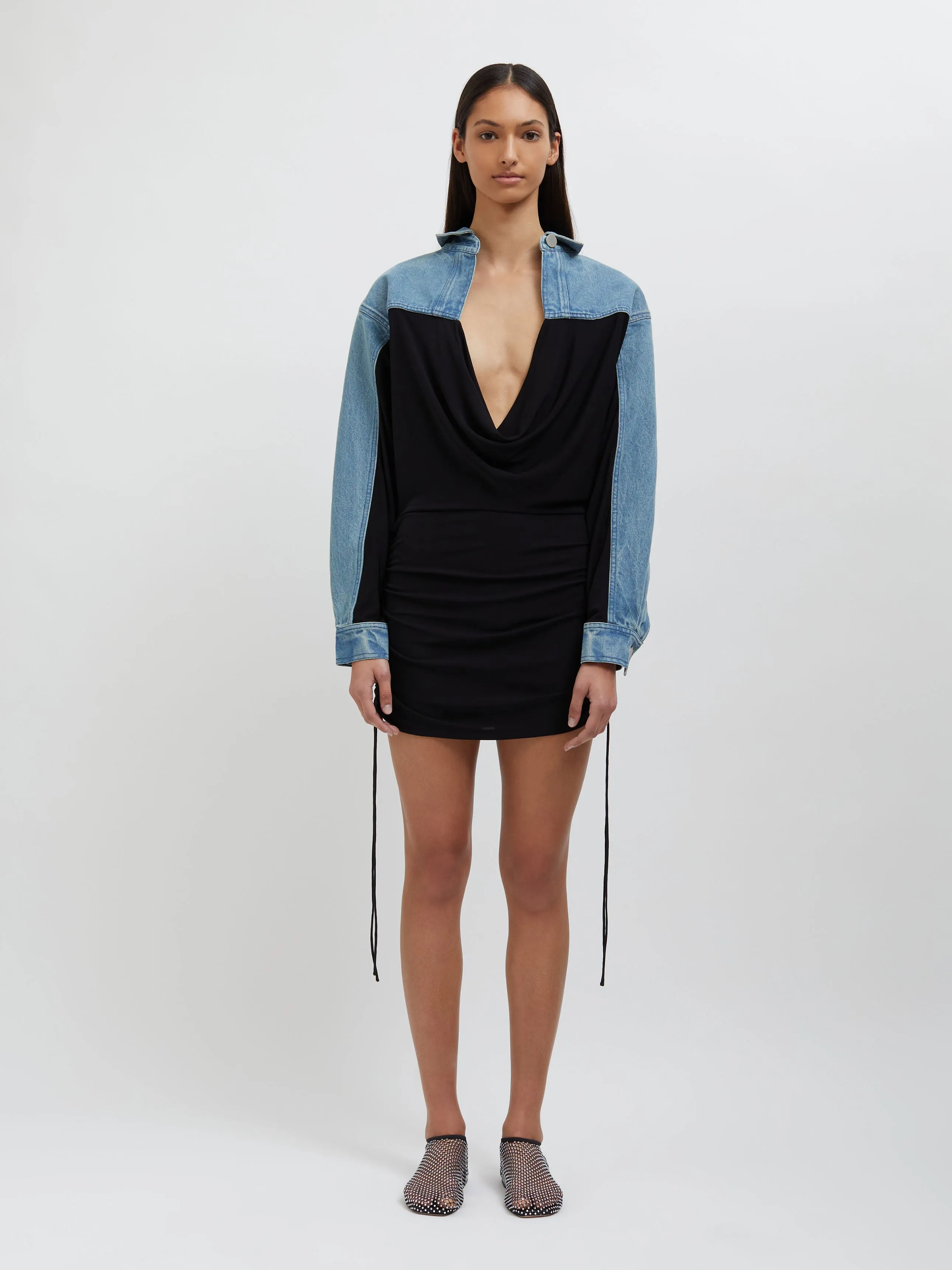 Deconstructed Denim Cummerbund Shirt sold by Christopher Esber