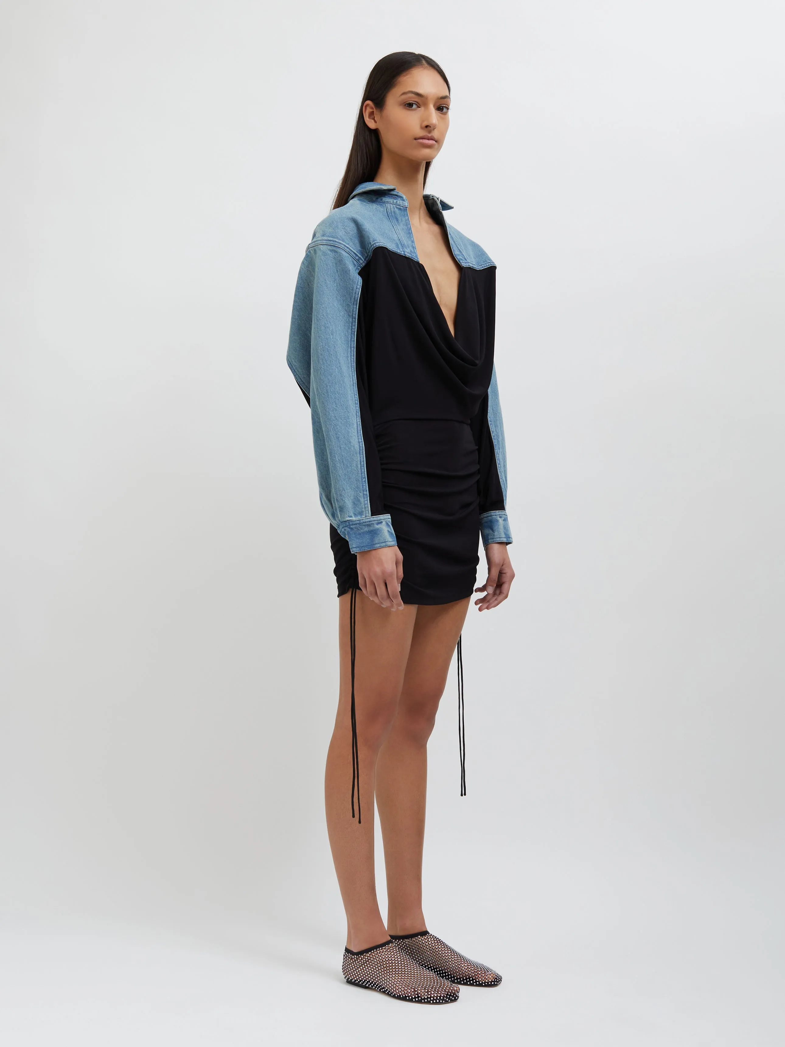 Deconstructed Denim Cummerbund Shirt sold by Christopher Esber product image thumbnail 2