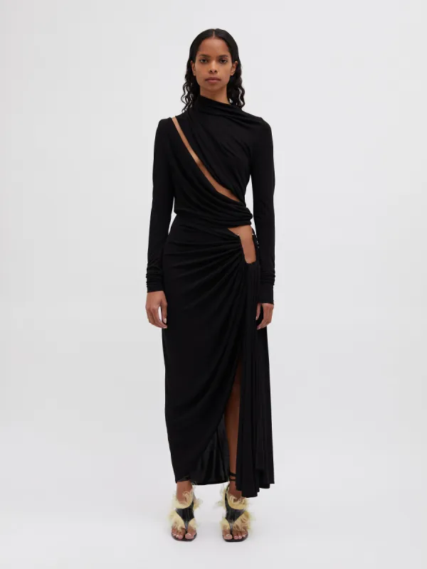Odessa Arced Drape Split Skirt sold by Christopher Esber