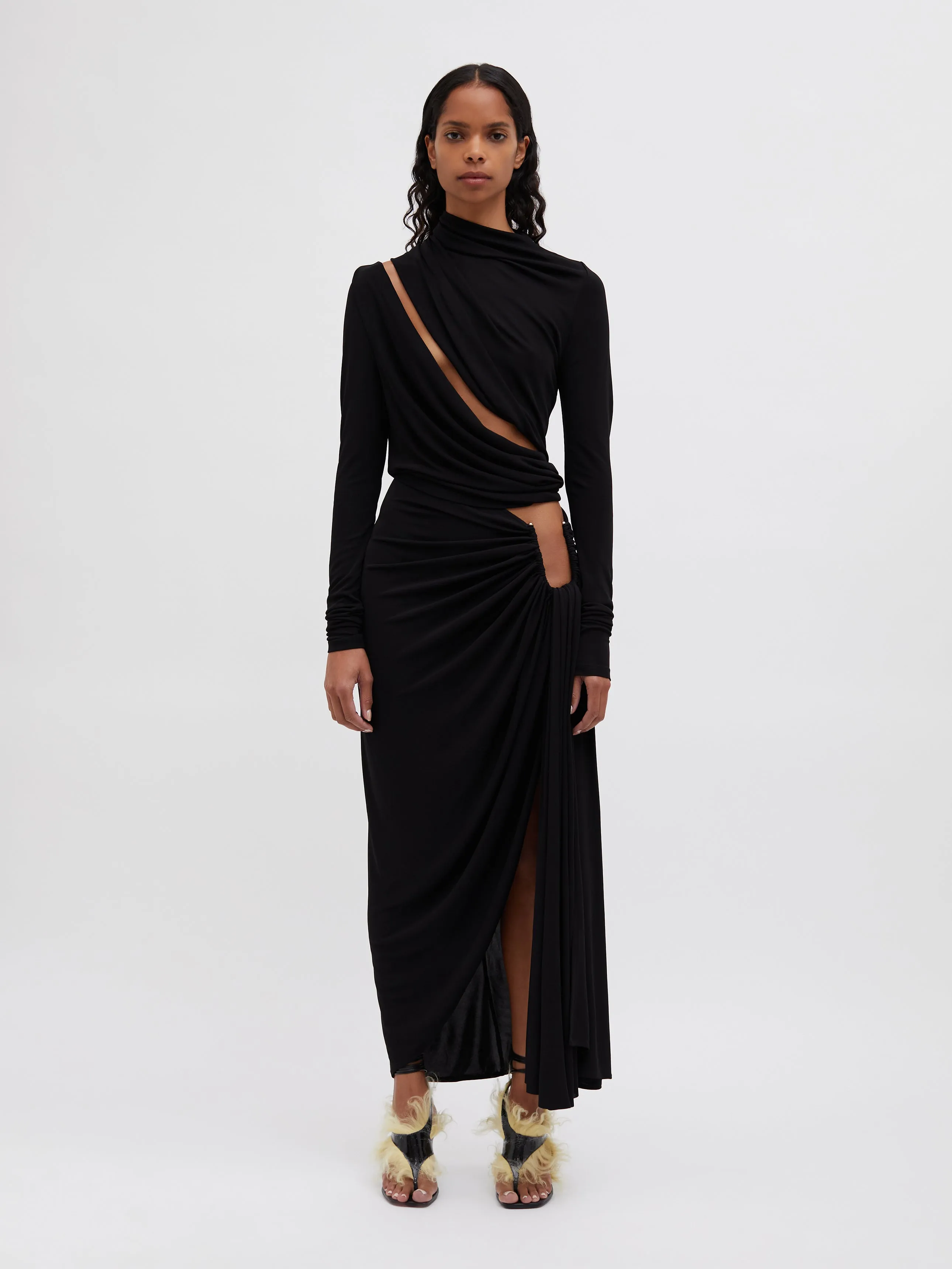 Odessa Arced Drape Split Skirt sold by Christopher Esber