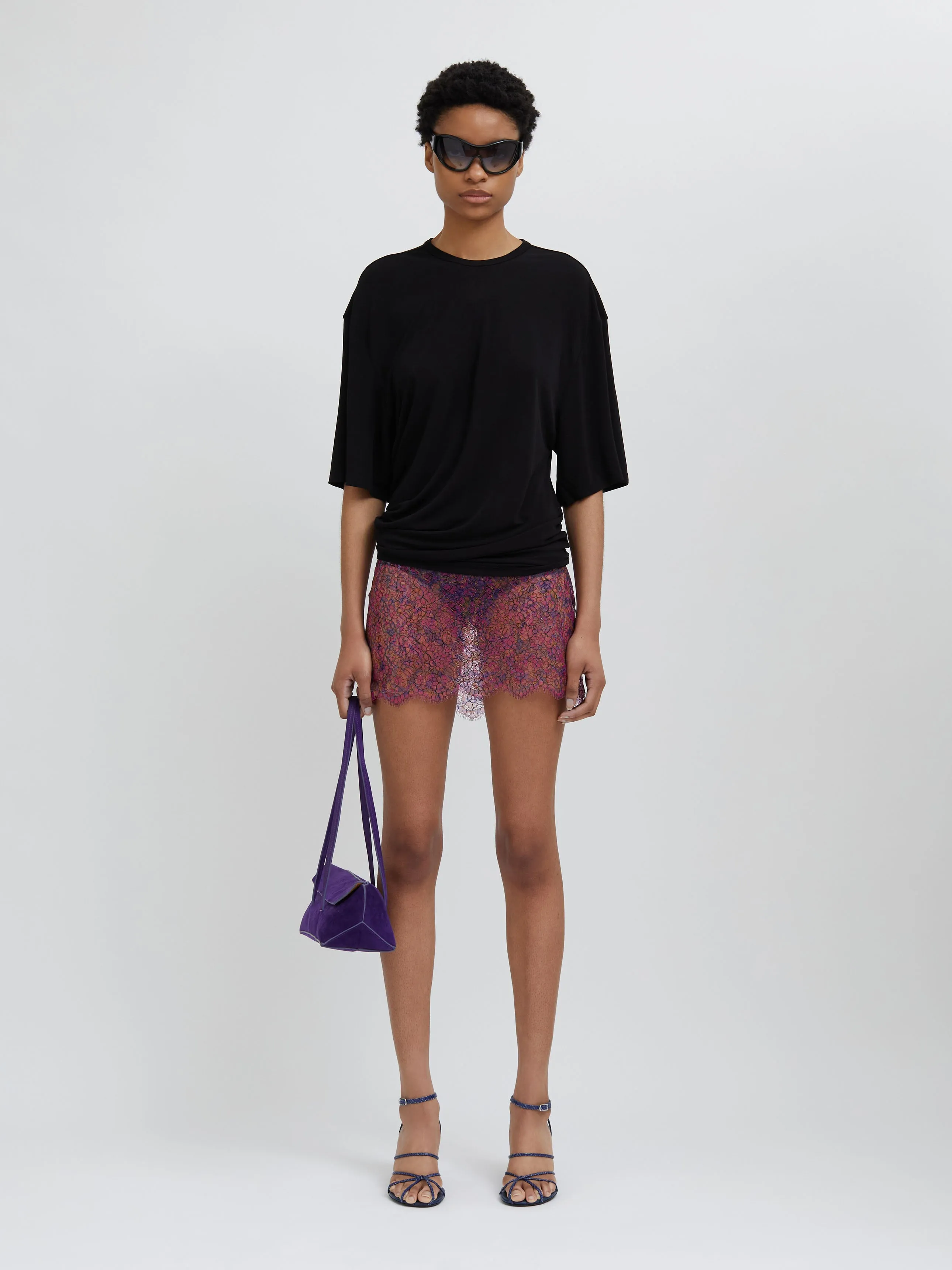 Handpainted Latex Lace Mini Skirt sold by Christopher Esber