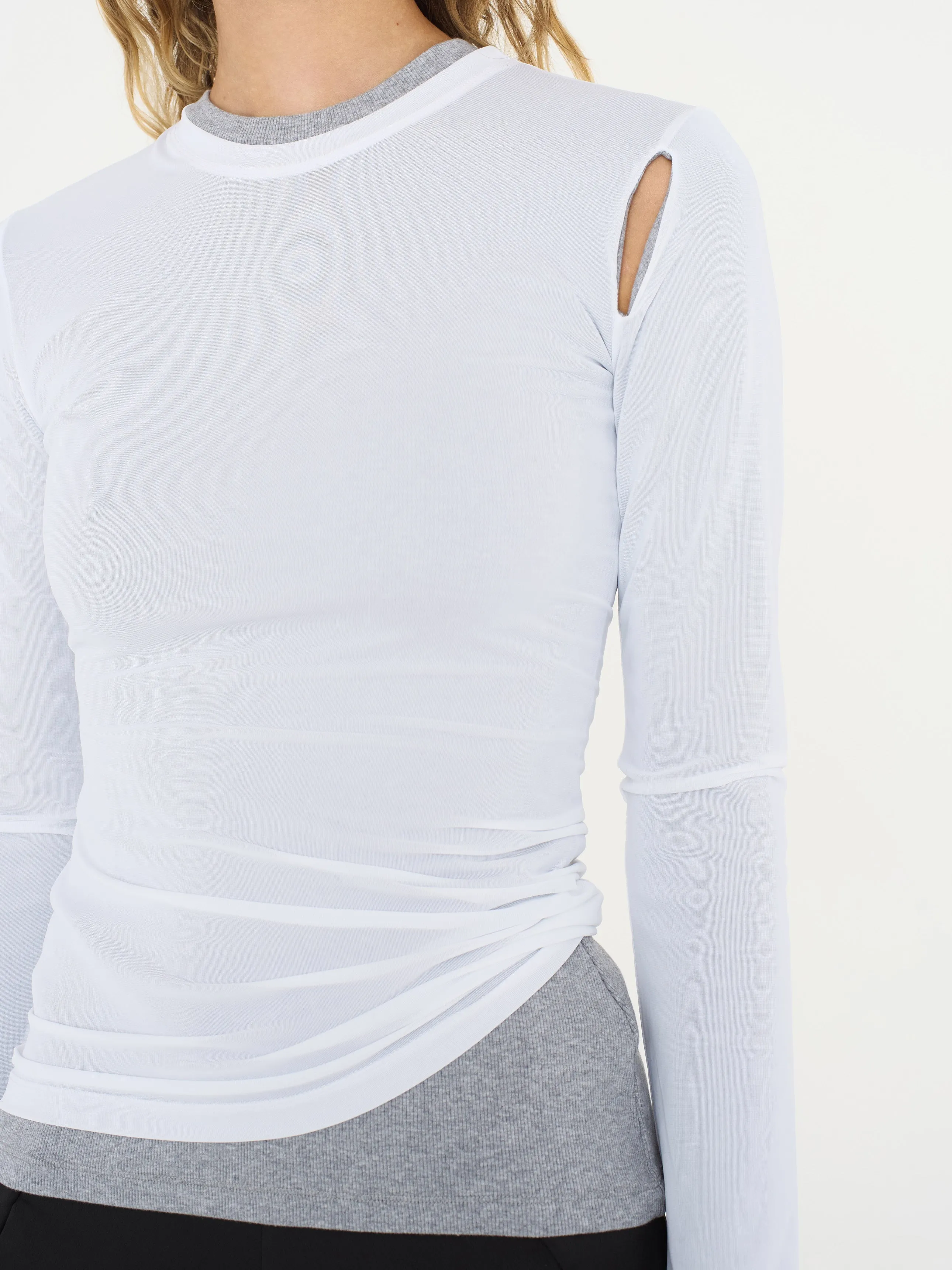 Sheer Overlay Peephole Rib Top sold by Christopher Esber product image thumbnail 5