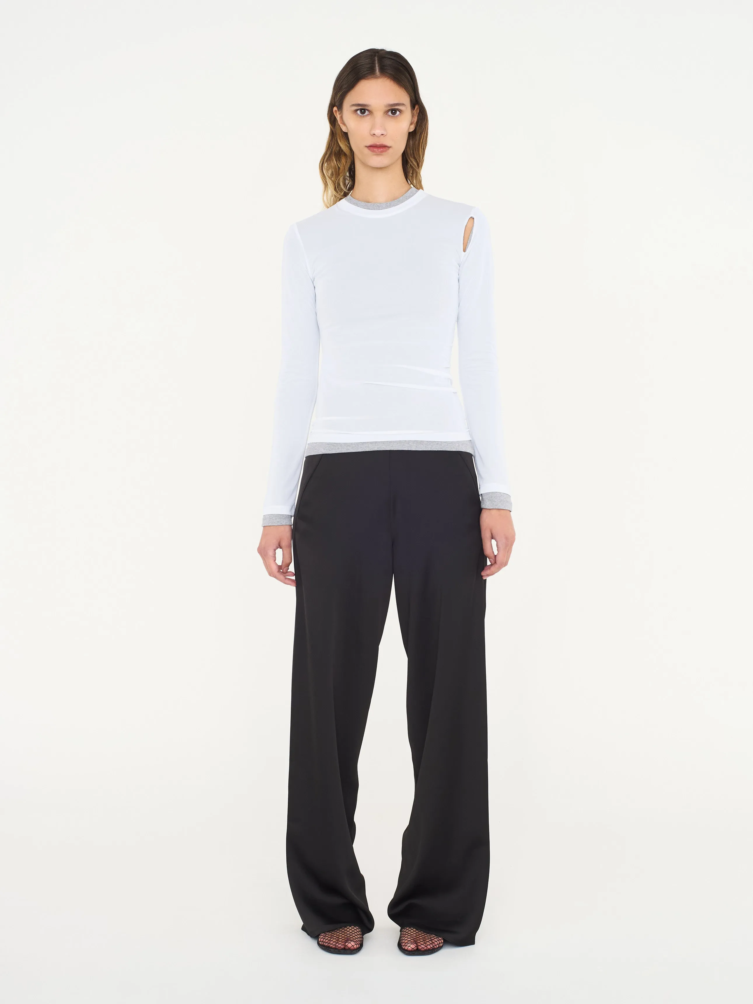 Sheer Overlay Peephole Rib Top sold by Christopher Esber product image thumbnail 3