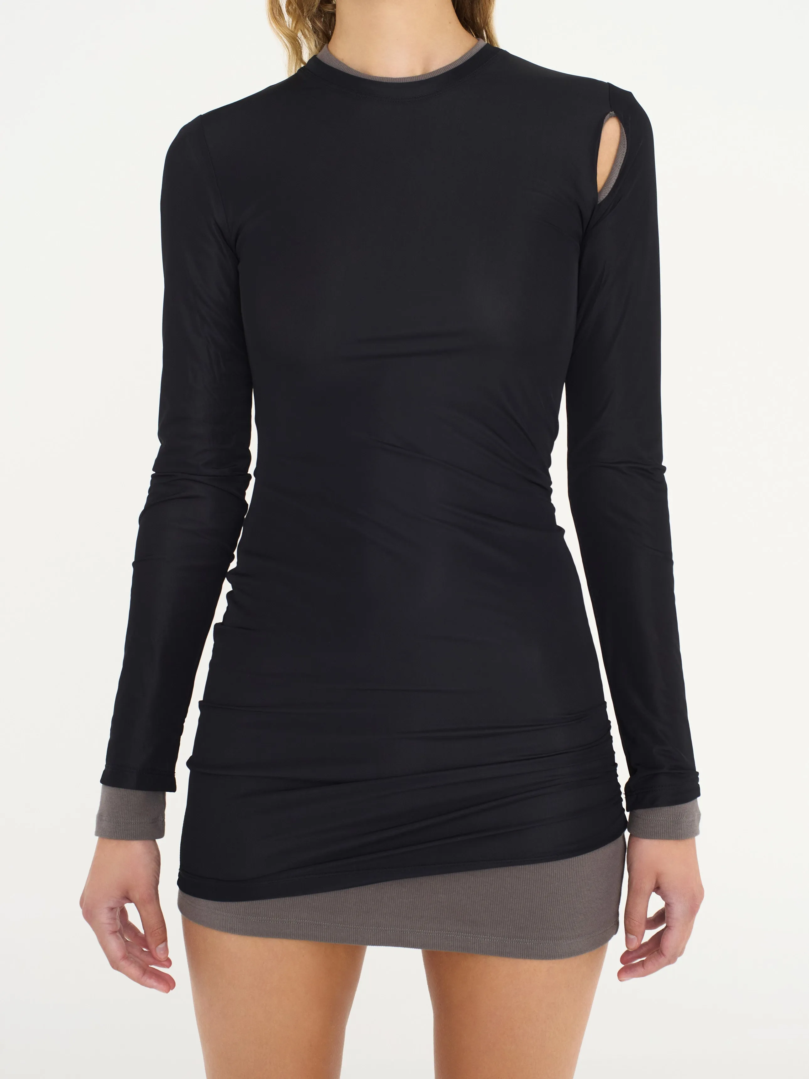 Sheer Overlay Peephole Rib Dress sold by Christopher Esber product image thumbnail 2