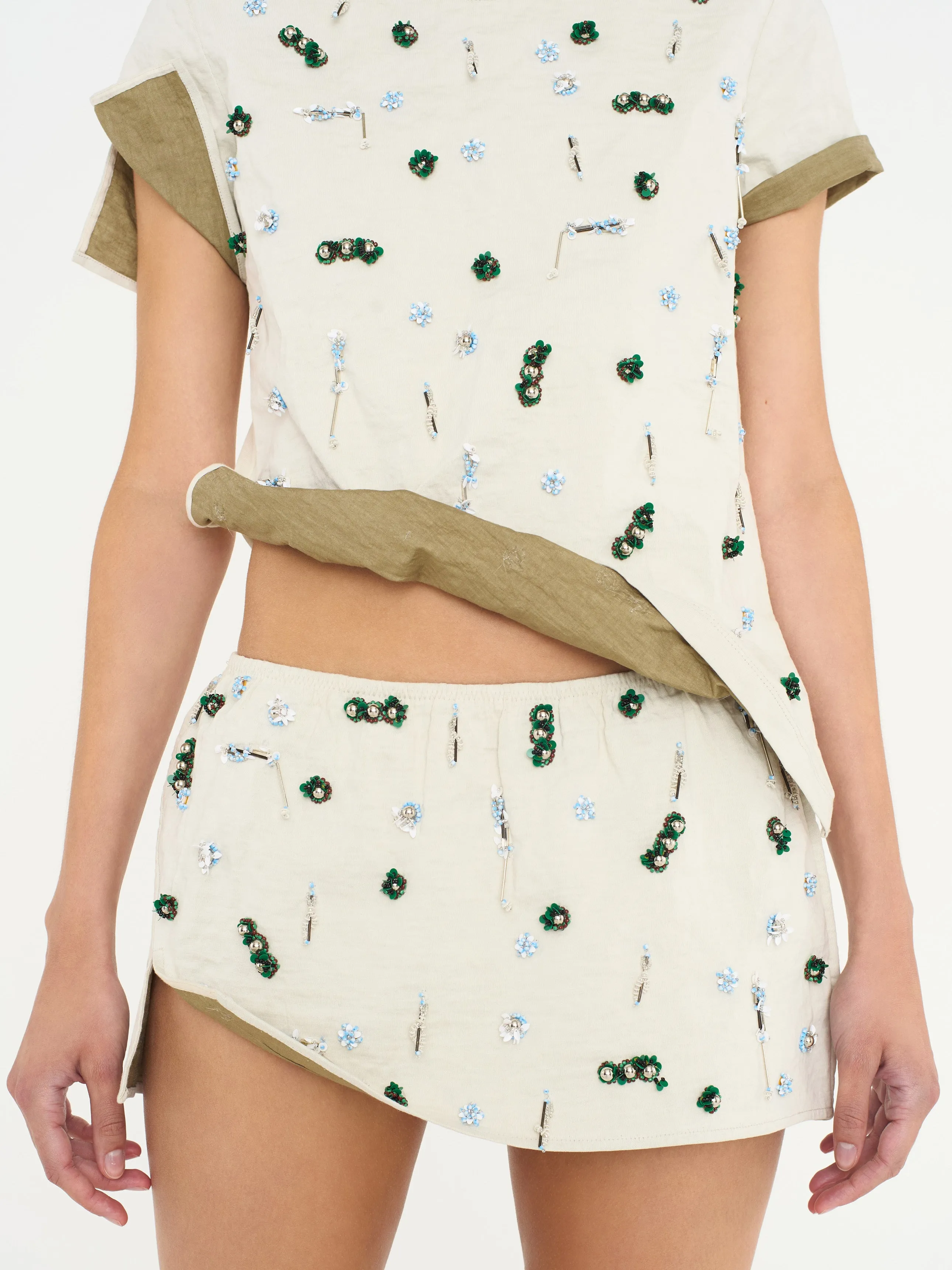 Embla Beaded Crushed Micro Skirt sold by Christopher Esber product image thumbnail 2