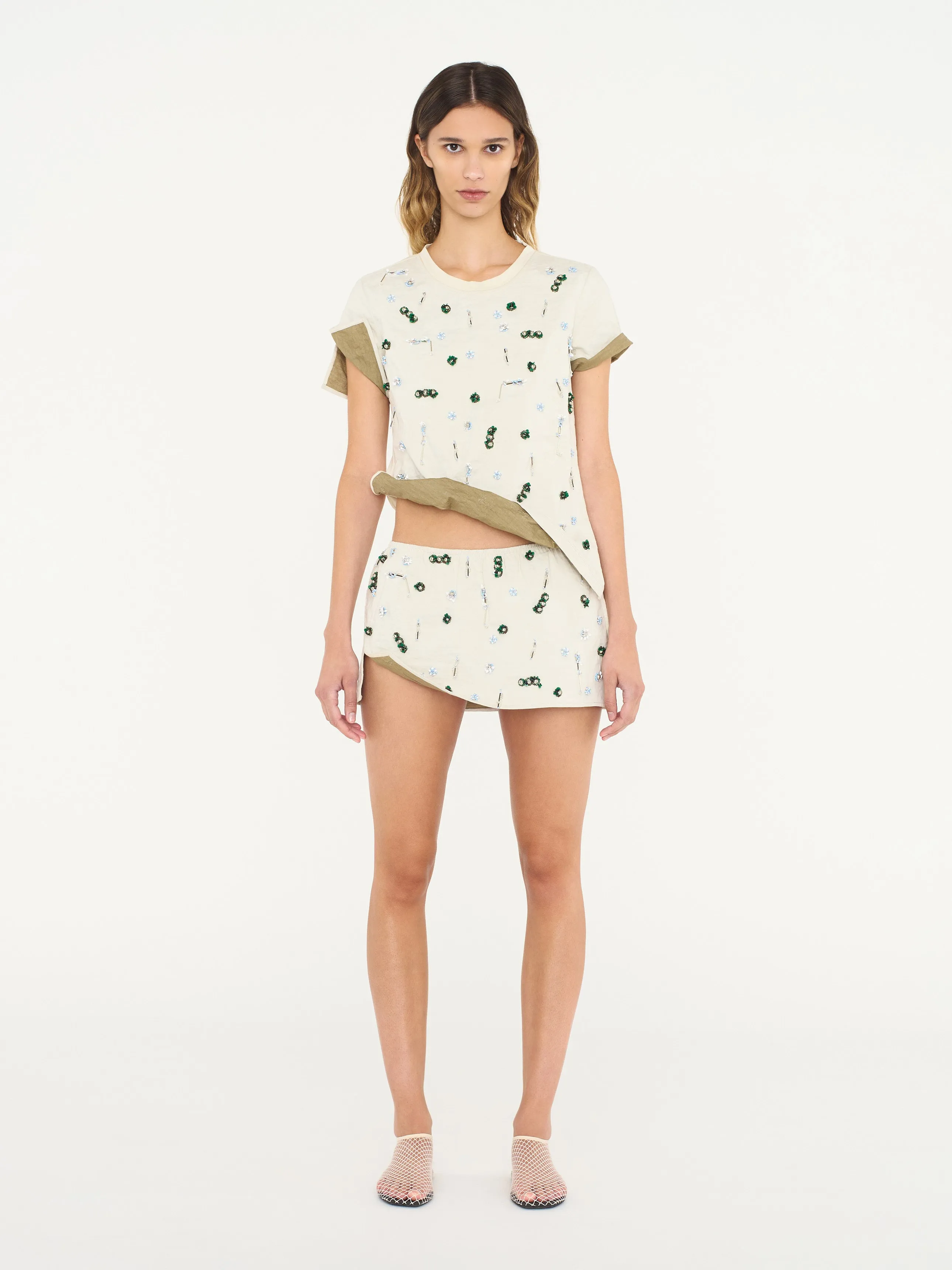 Embla Beaded Crushed Micro Skirt sold by Christopher Esber