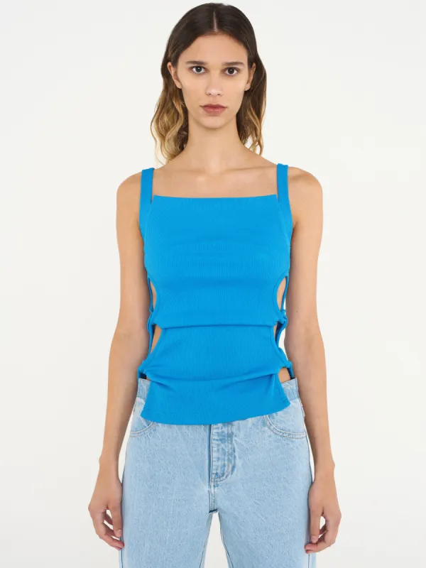 Open Twist Apron Tank sold by Christopher Esber