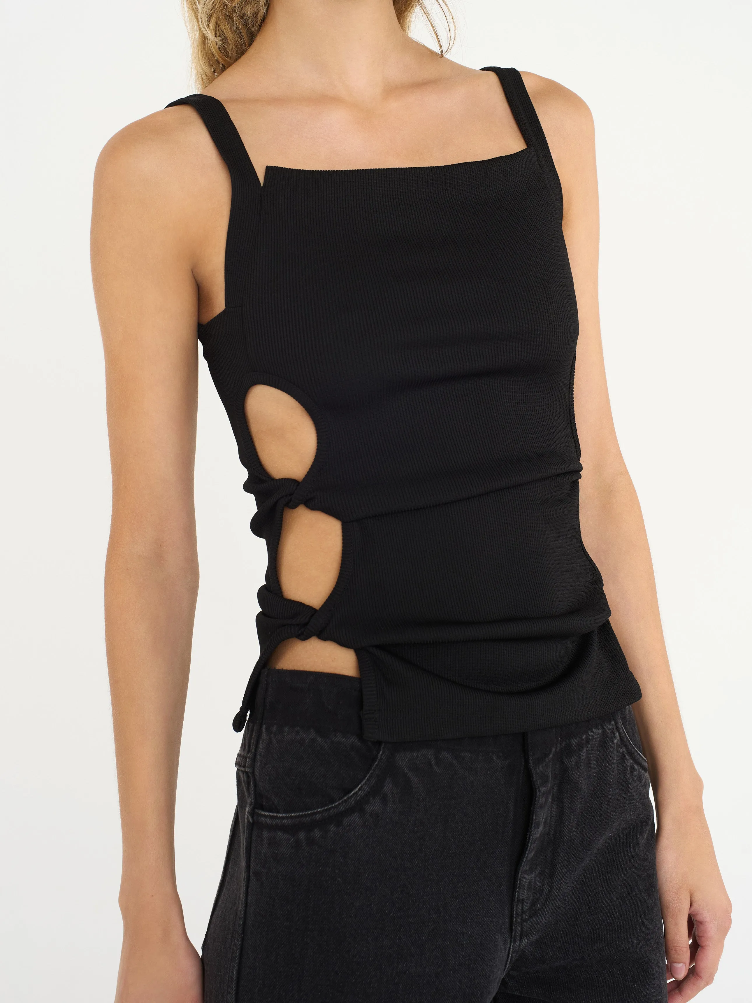 Open Twist Apron Tank sold by Christopher Esber