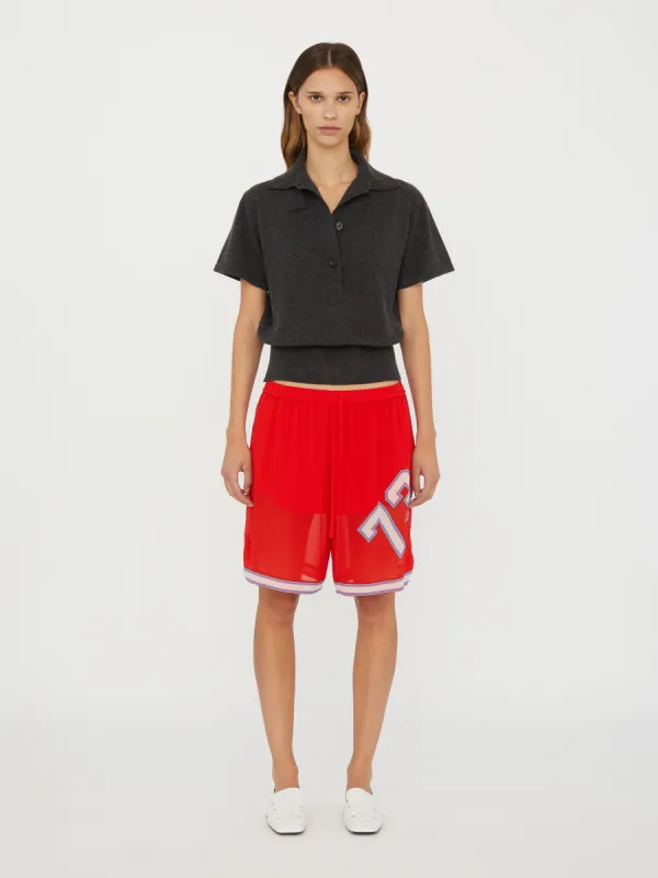 Varsity Silk Short sold by Christopher Esber