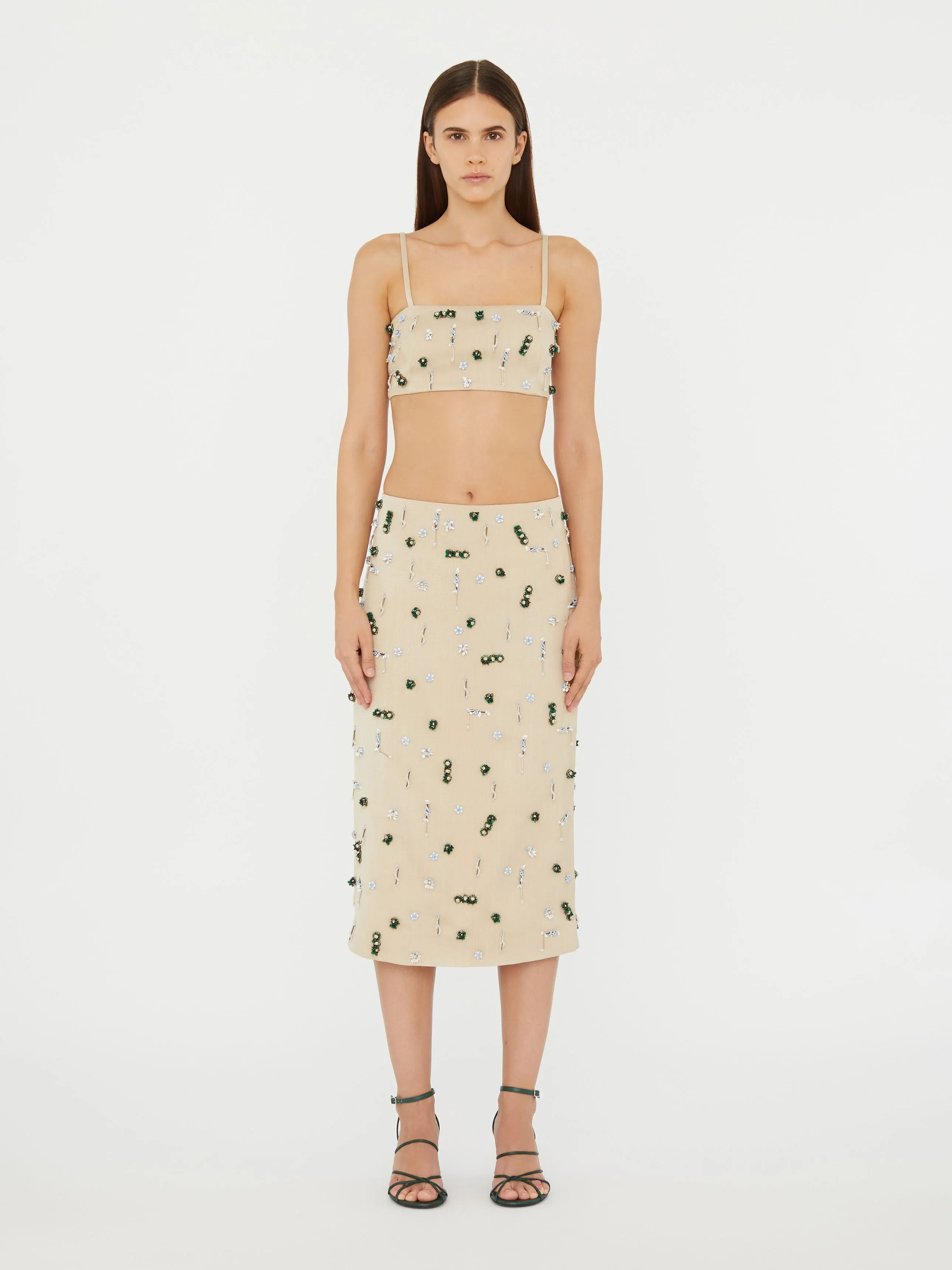 Embla Beaded Midi Skirt sold by Christopher Esber