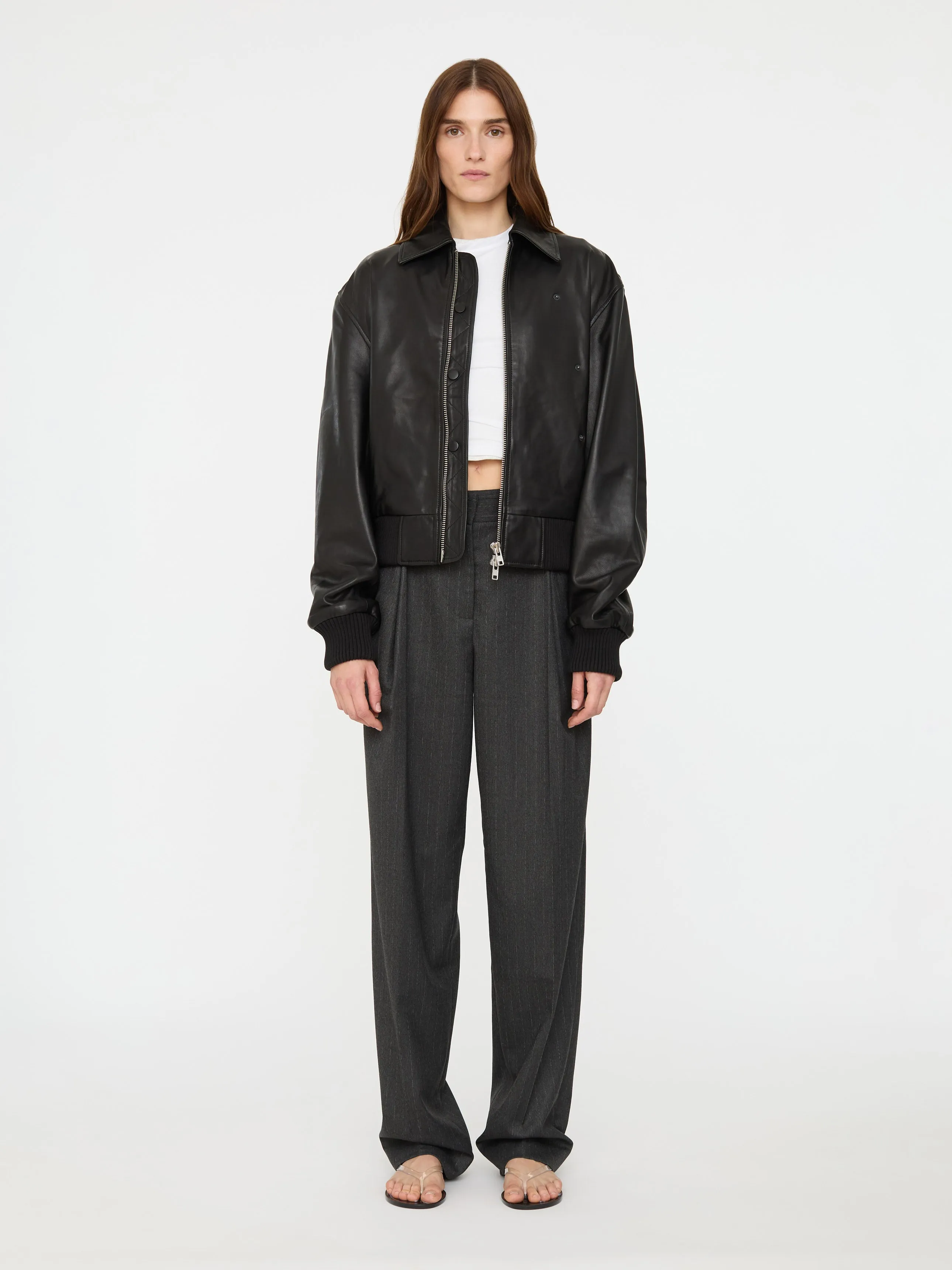 Leather Flight Bomber sold by Christopher Esber