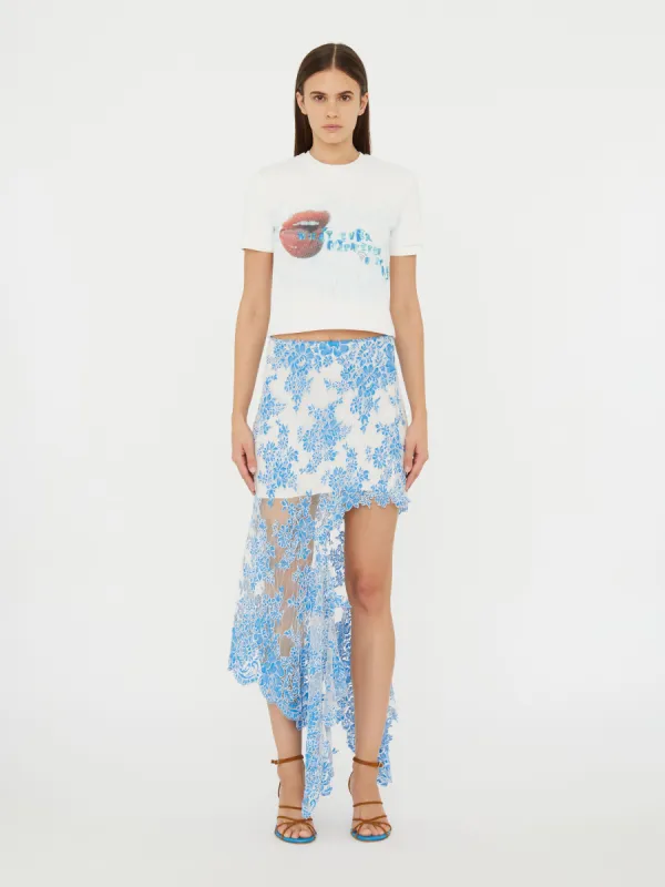 Floating Lace Asymmetric Skirt sold by Christopher Esber