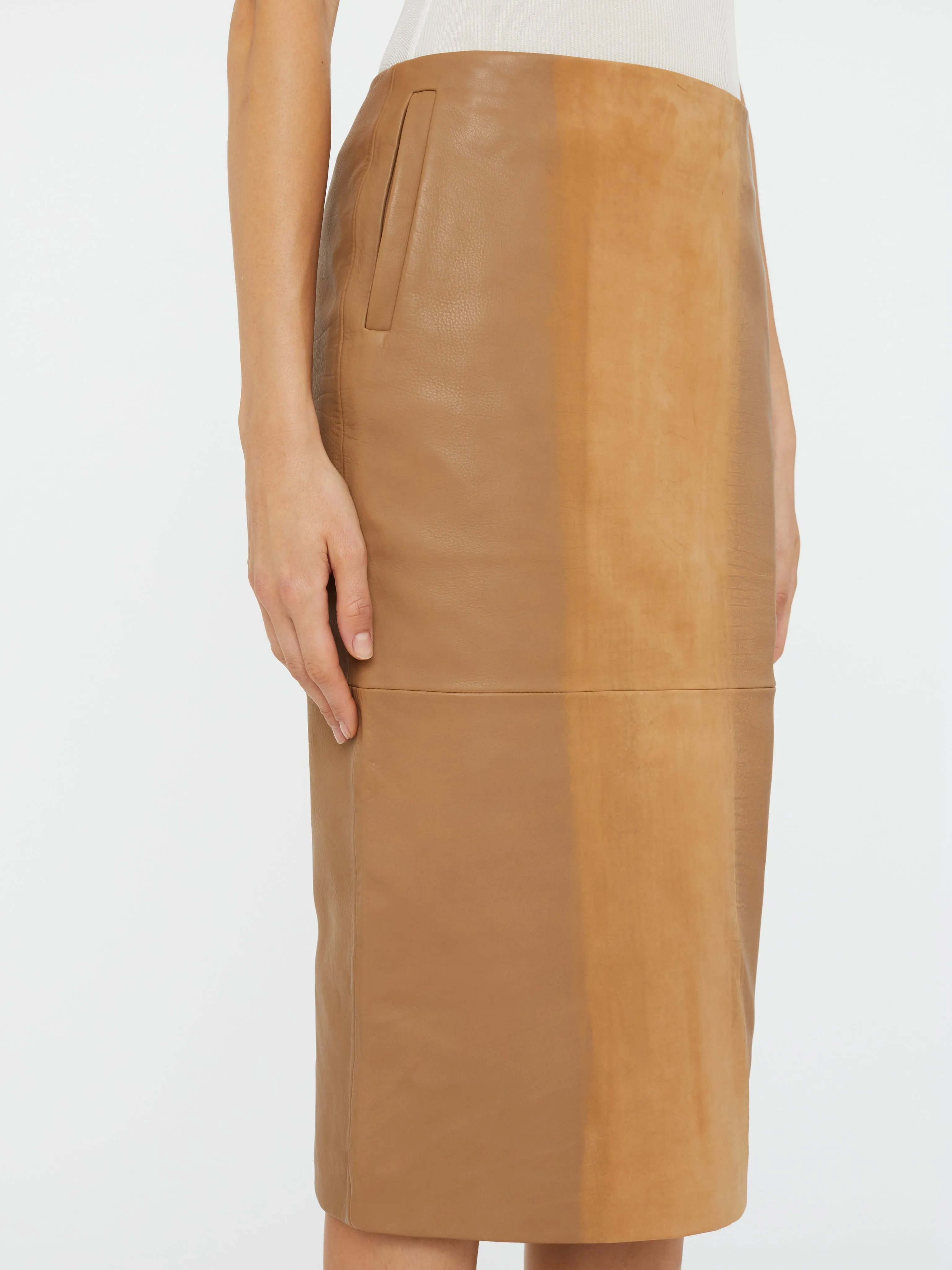 Scuffed Leather Midi Skirt sold by Christopher Esber product image thumbnail 2