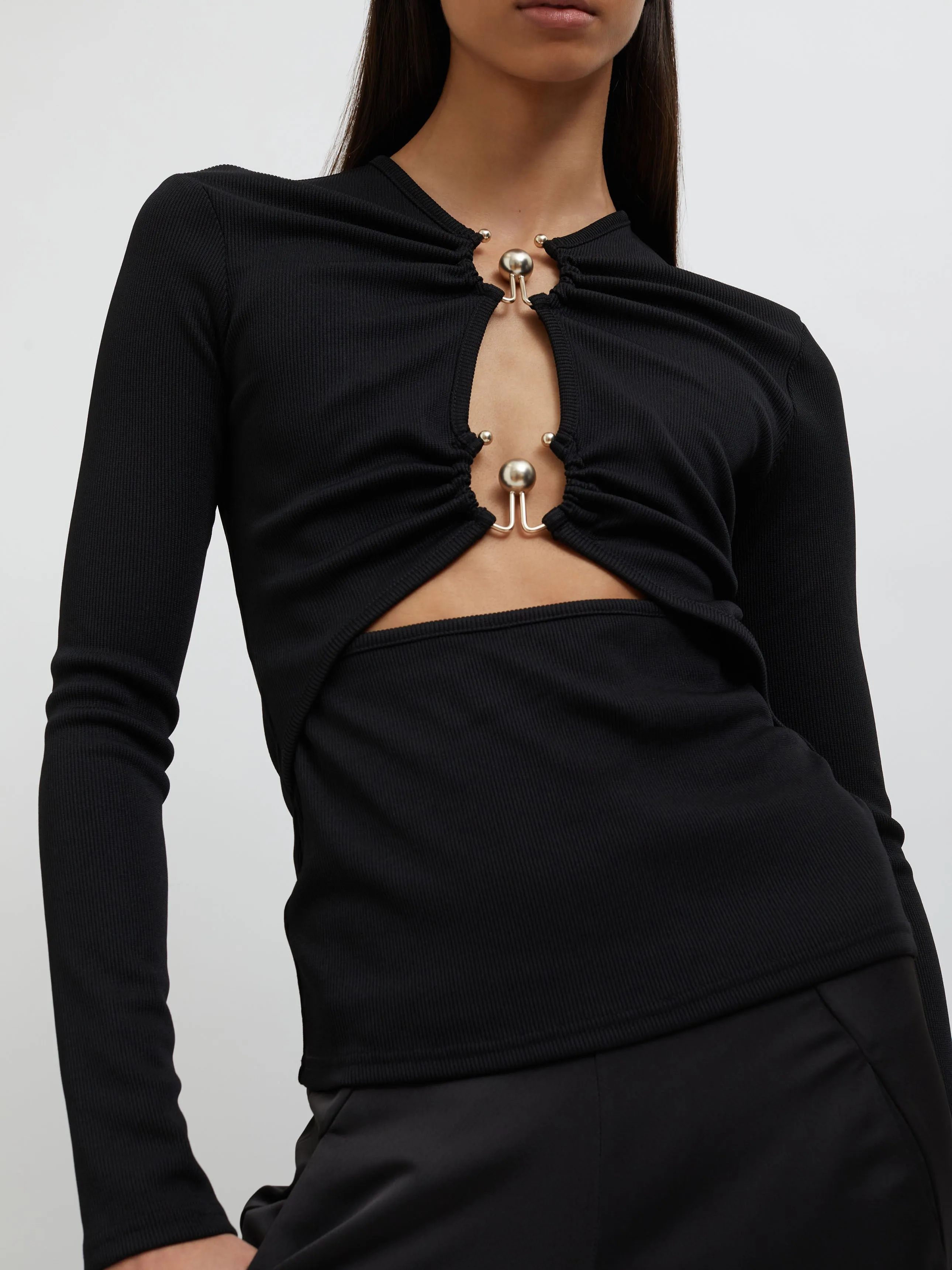 Orbit Ruched Long Sleeve Top sold by Christopher Esber