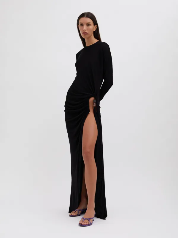 Helix Crystal Stone Long Sleeve Dress sold by Christopher Esber
