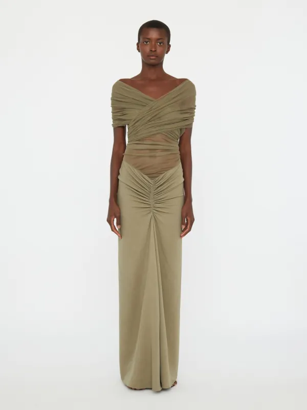 Crossed Tulle Ruched Dress sold by Christopher Esber