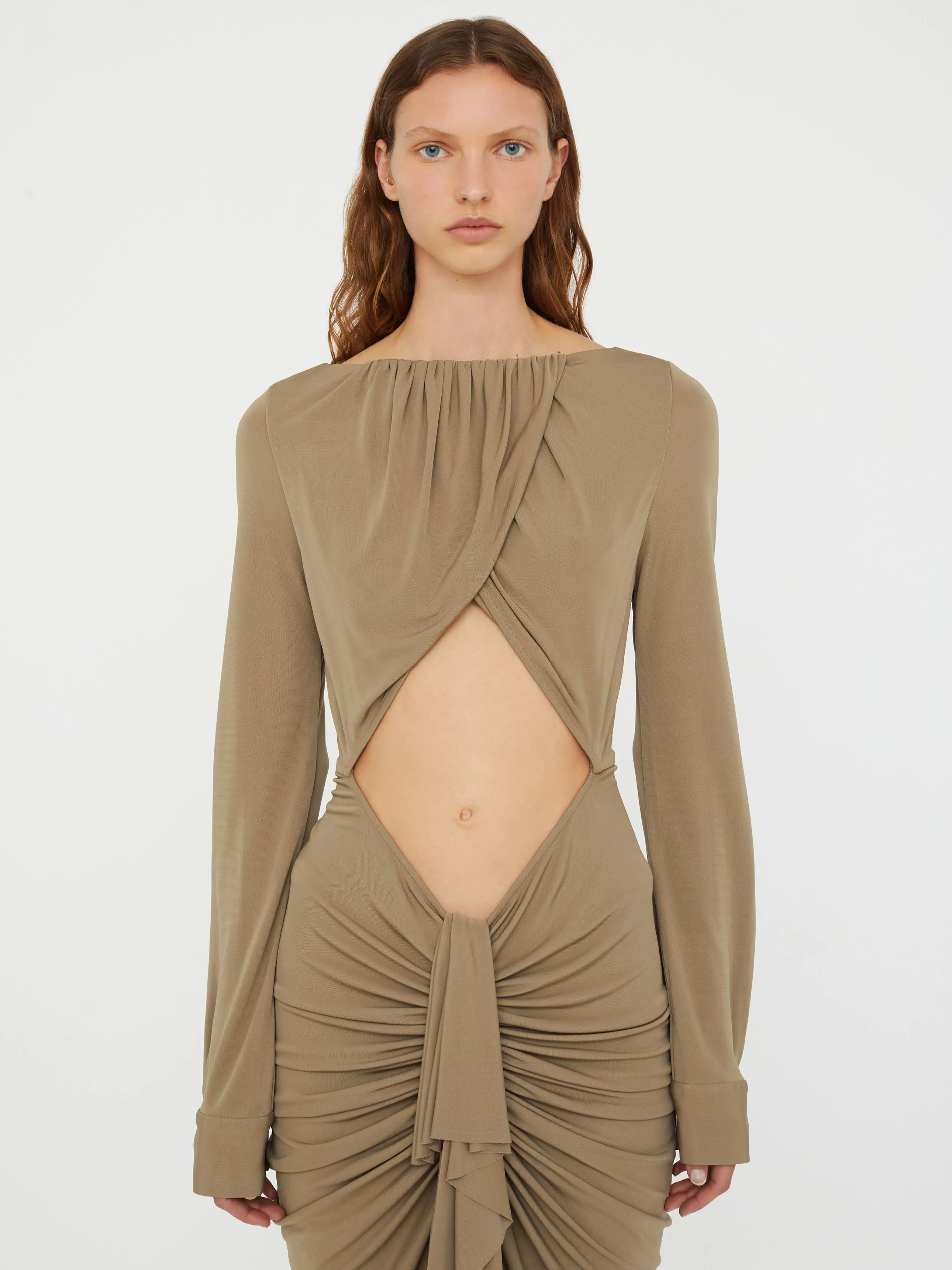 Bateau Drape Disconnect Dress sold by Christopher Esber product image thumbnail 4