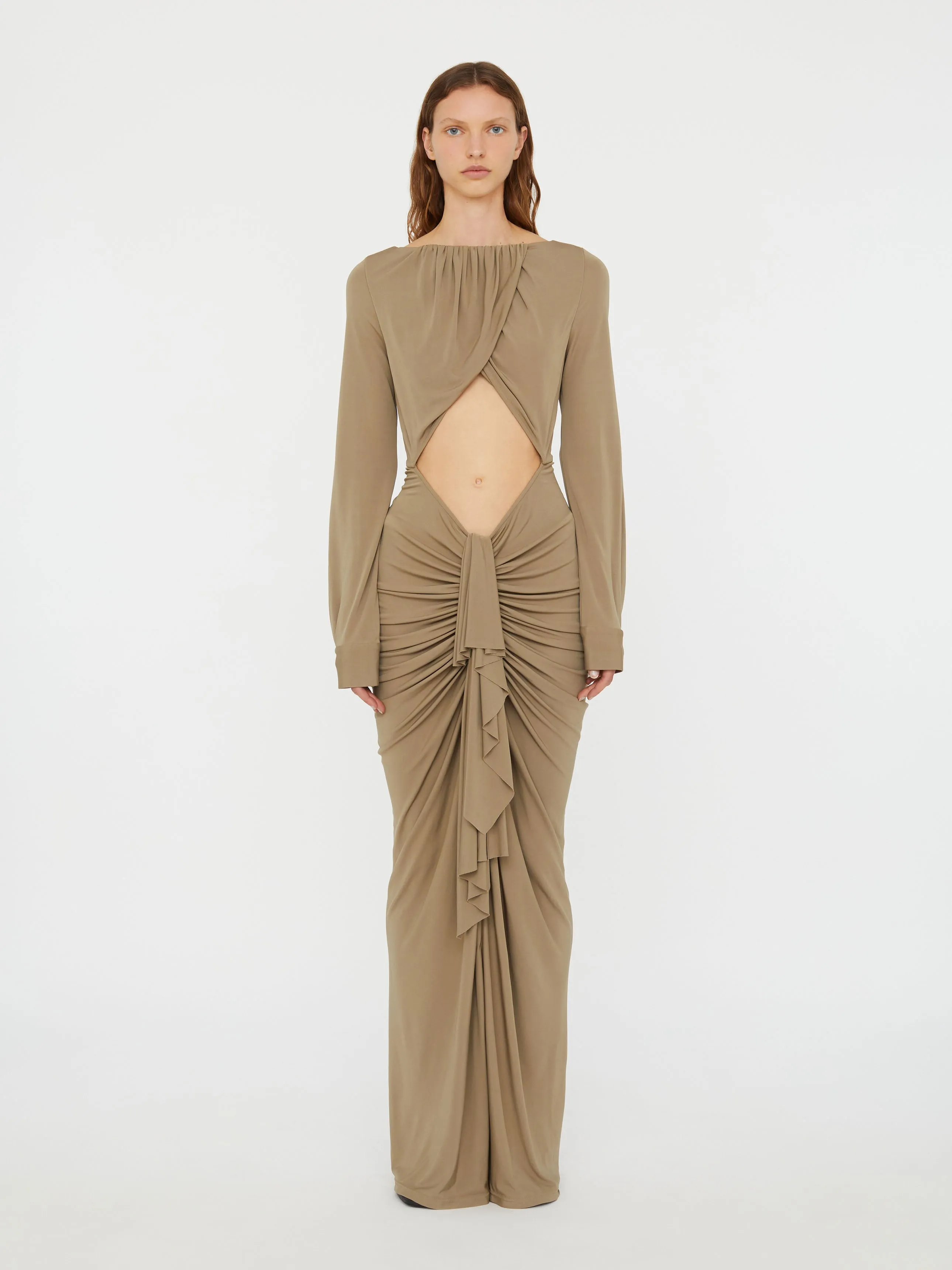 Bateau Drape Disconnect Dress sold by Christopher Esber