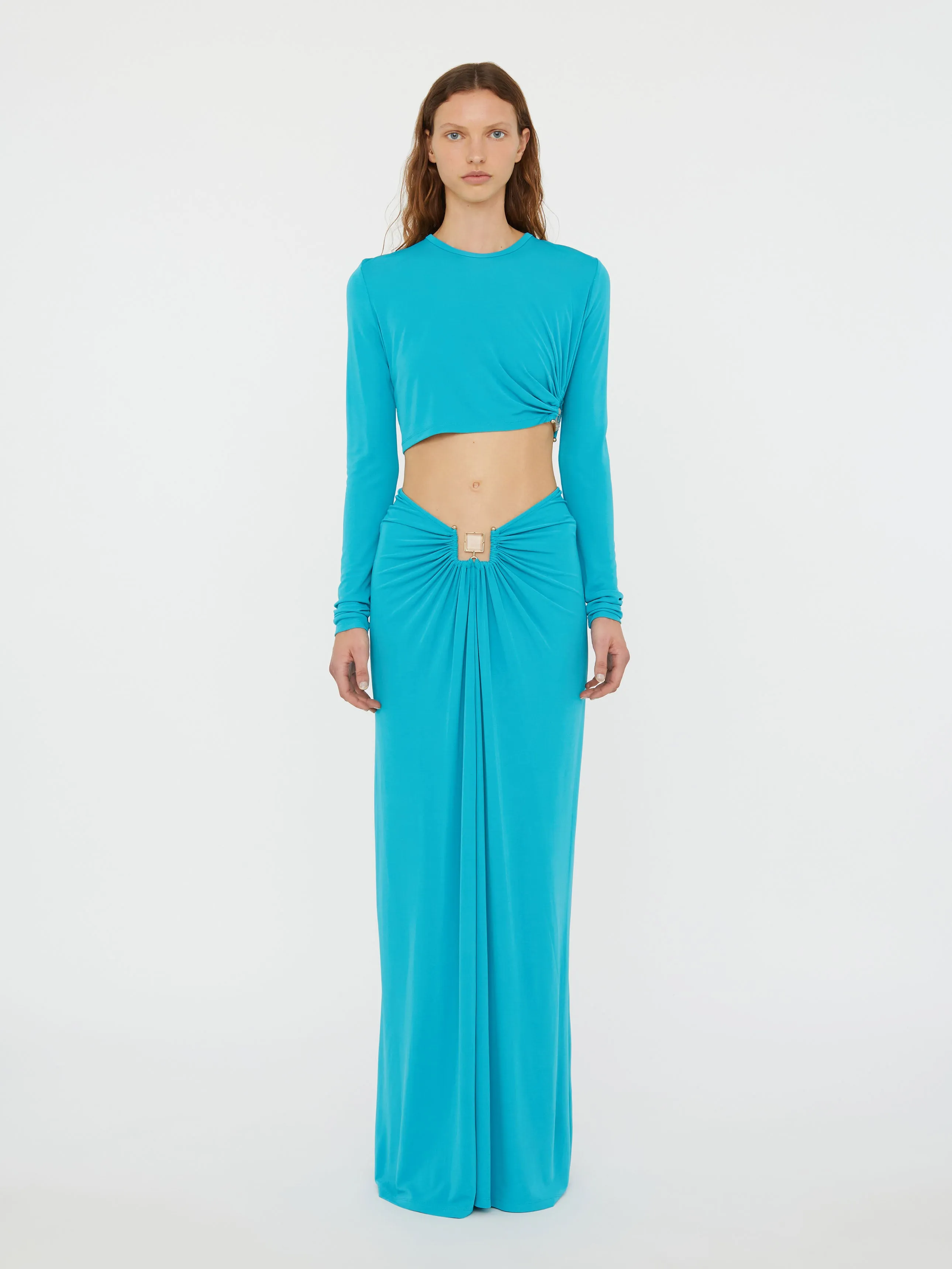 Bezel Quartz Ruched Skirt sold by Christopher Esber