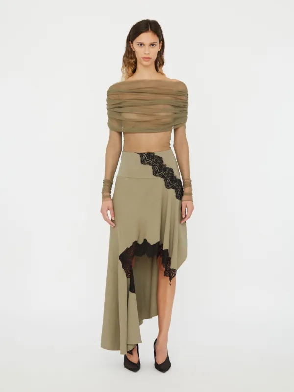 Verner Lace Asymmetric Skirt sold by Christopher Esber