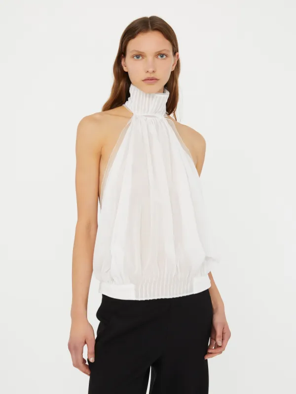 Vanished Pintucked Halter Top sold by Christopher Esber