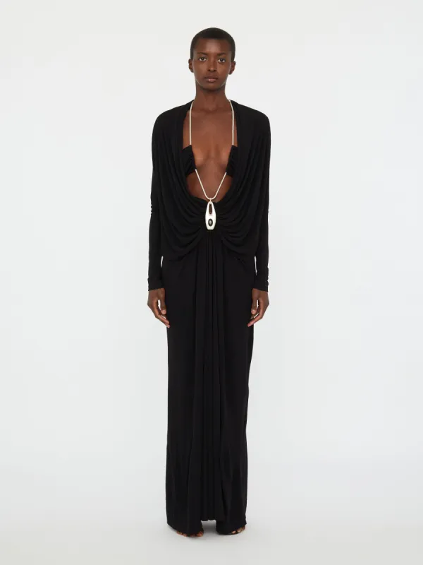 Lavalliere Draped Jersey Long Sleeve Dress sold by Christopher Esber
