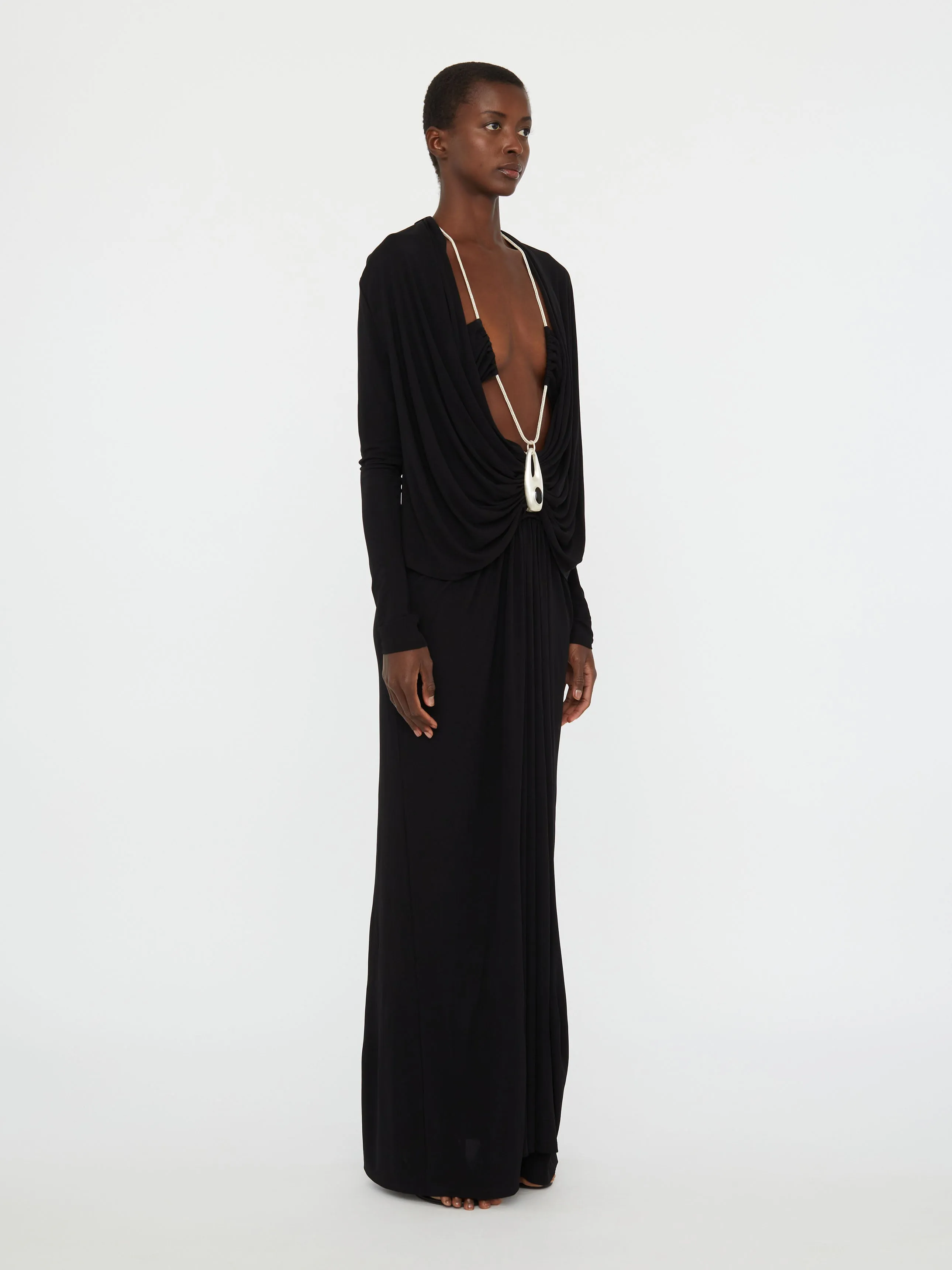 Lavalliere Draped Jersey Long Sleeve Dress sold by Christopher Esber product image thumbnail 4