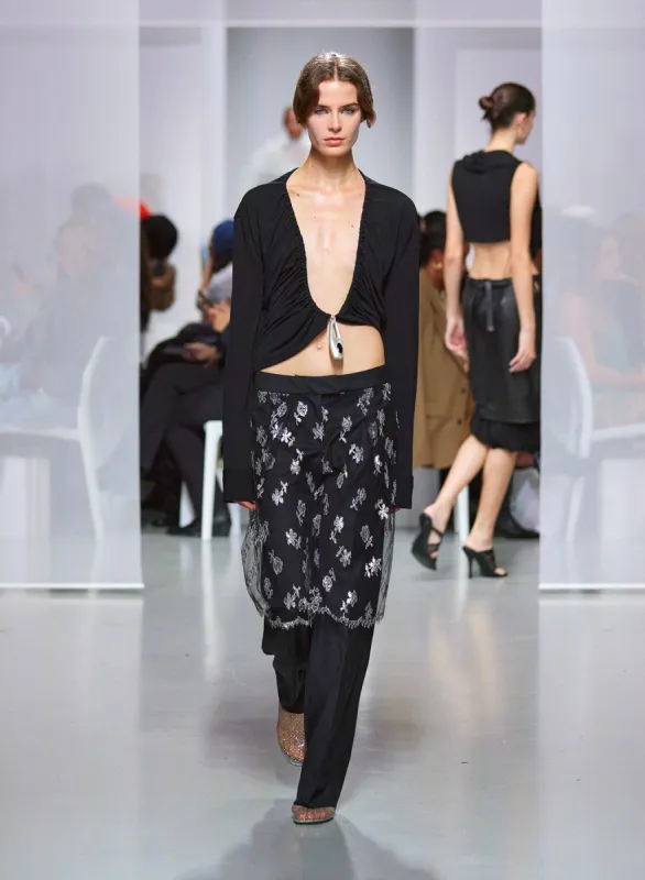 Lavalliere Draped Jersey Long Sleeve Top sold by Christopher Esber