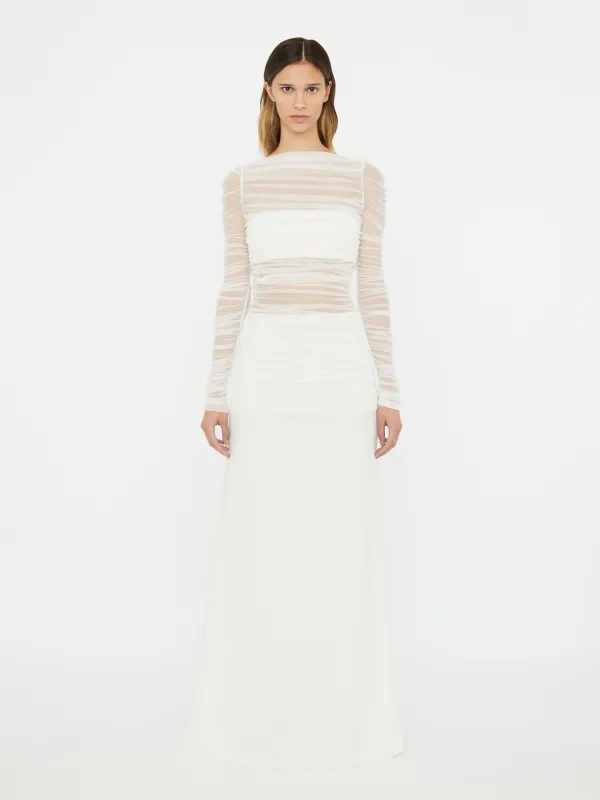 Veiled Tulle Overlay Gown made by Christopher Esber