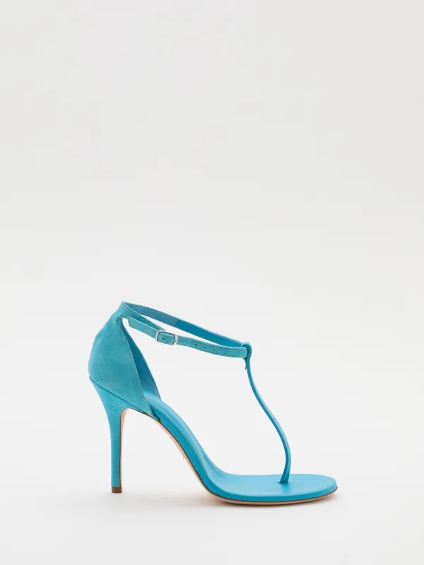 Billi T Bar Suede Sandal sold by Christopher Esber