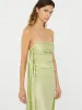 Knotted Silk Gather Midi Dress sold by Christopher Esber