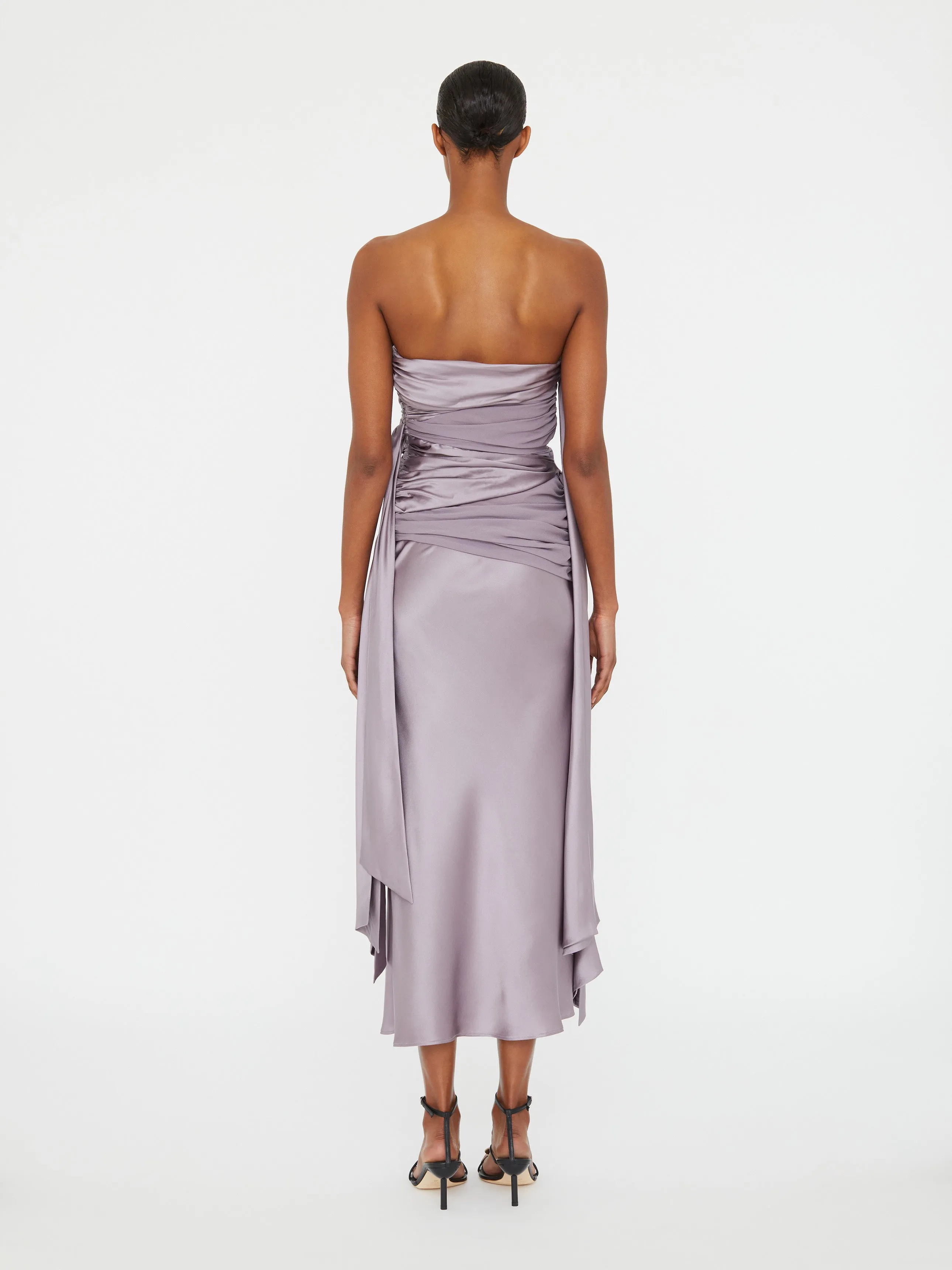 Knotted Silk Gather Midi Dress sold by Christopher Esber product image thumbnail 5