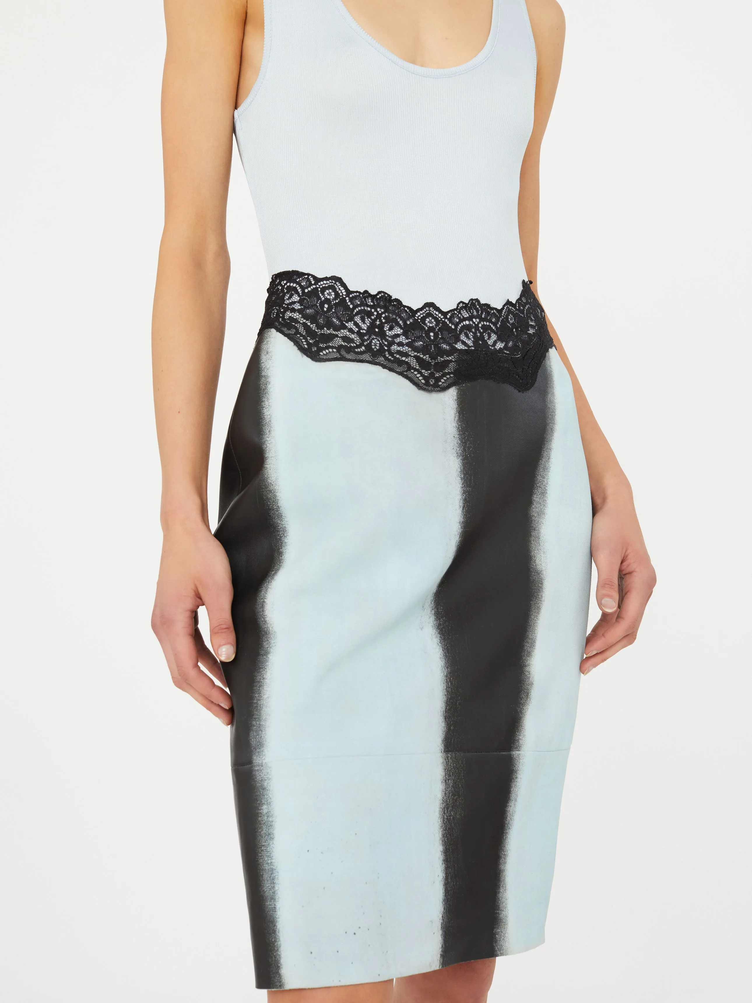 Ribbed Scuffed Leather Tank Dress sold by Christopher Esber product image thumbnail 4