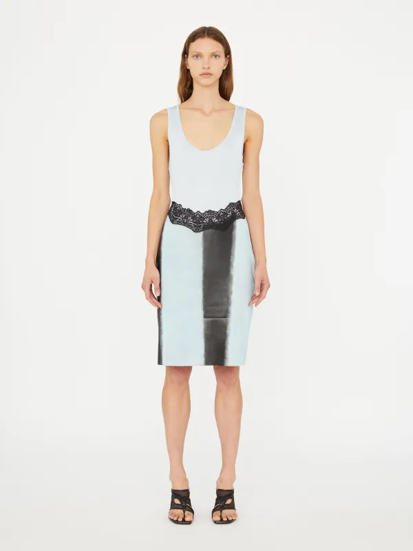 Ribbed Scuffed Leather Tank Dress sold by Christopher Esber