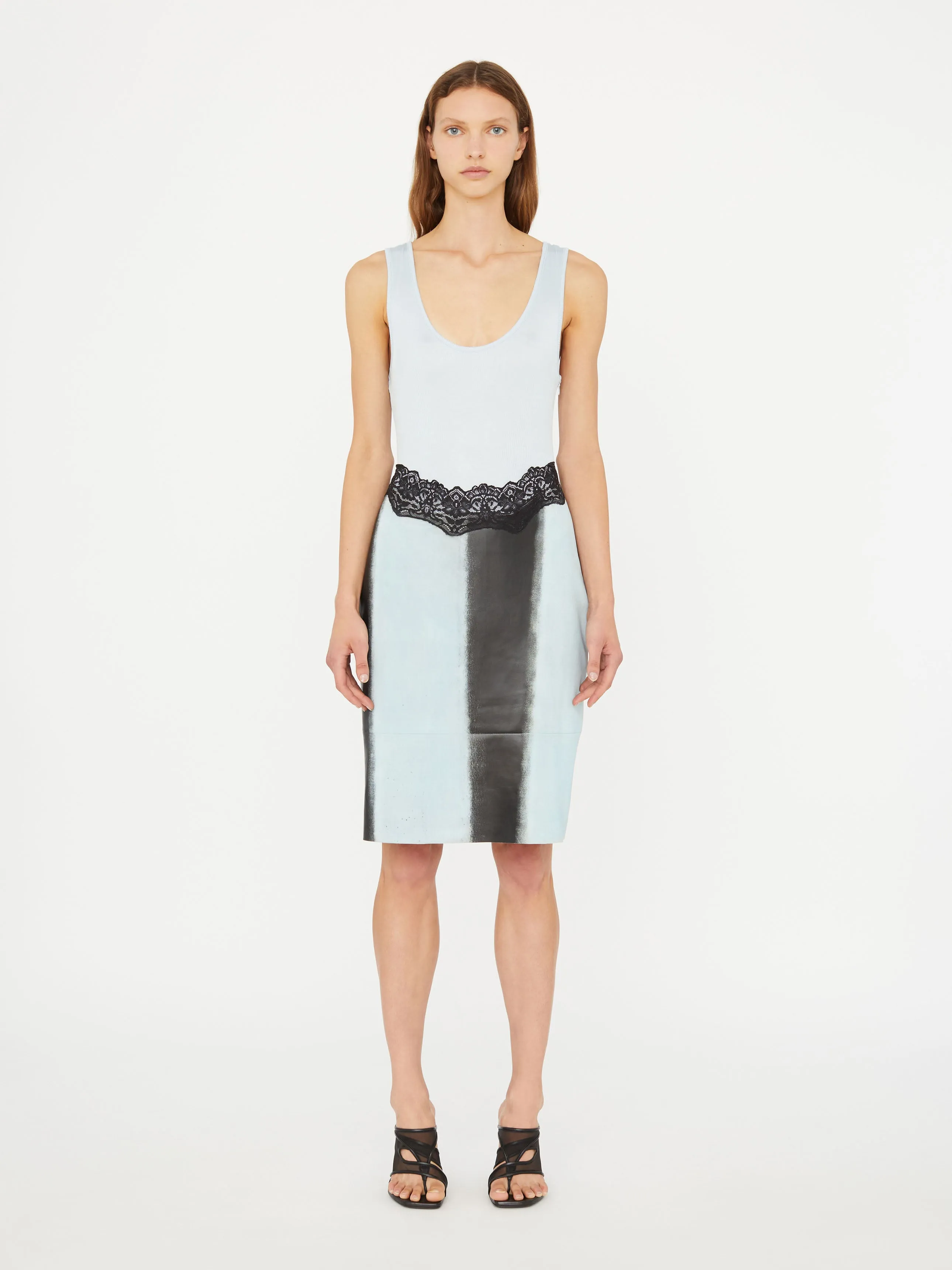 Ribbed Scuffed Leather Tank Dress sold by Christopher Esber