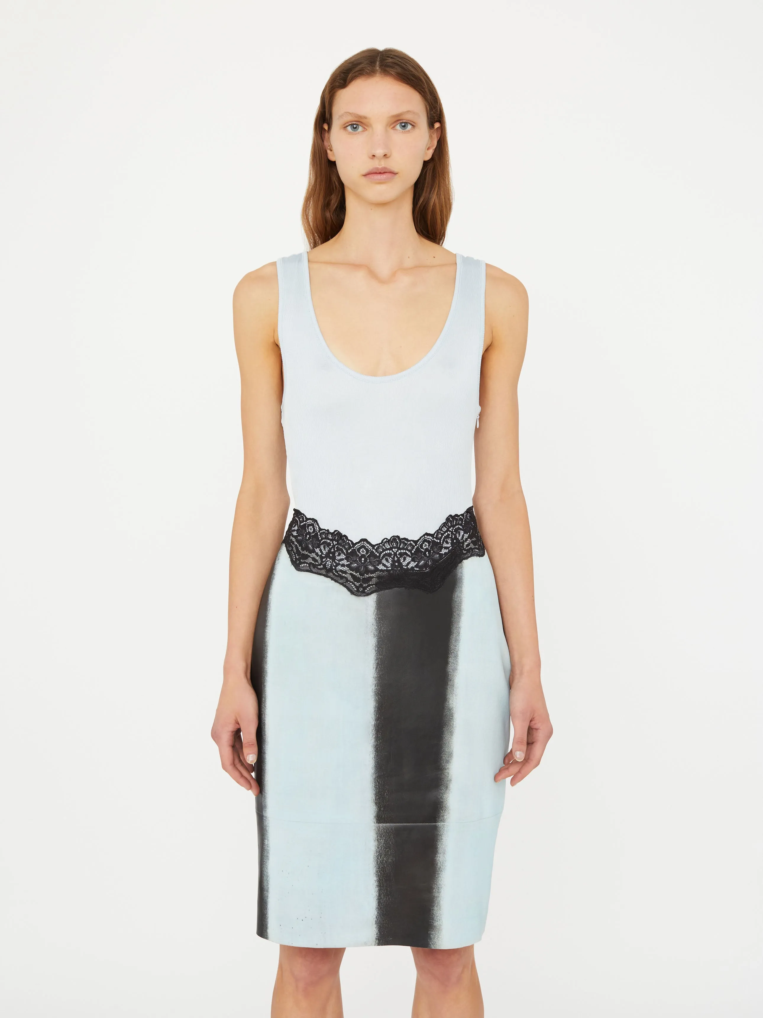 Ribbed Scuffed Leather Tank Dress sold by Christopher Esber product image thumbnail 3