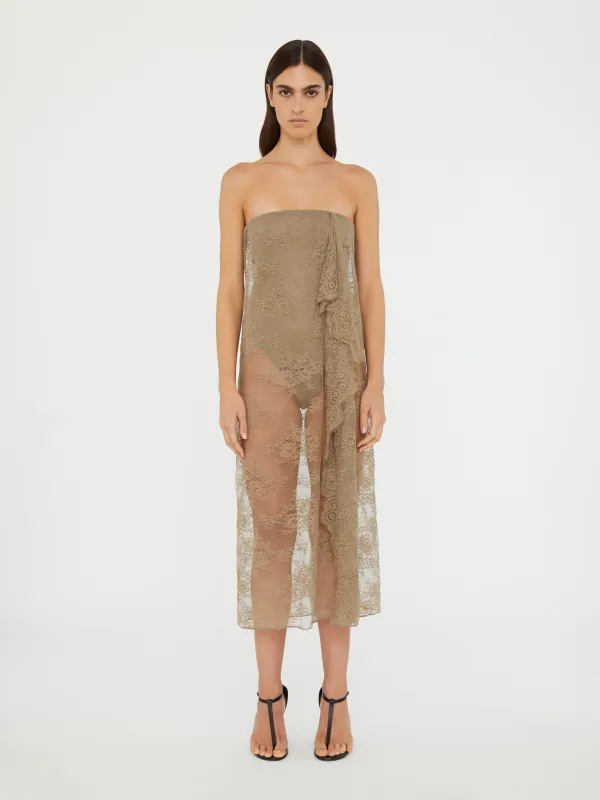 Floating Lace Strapless Dress sold by Christopher Esber