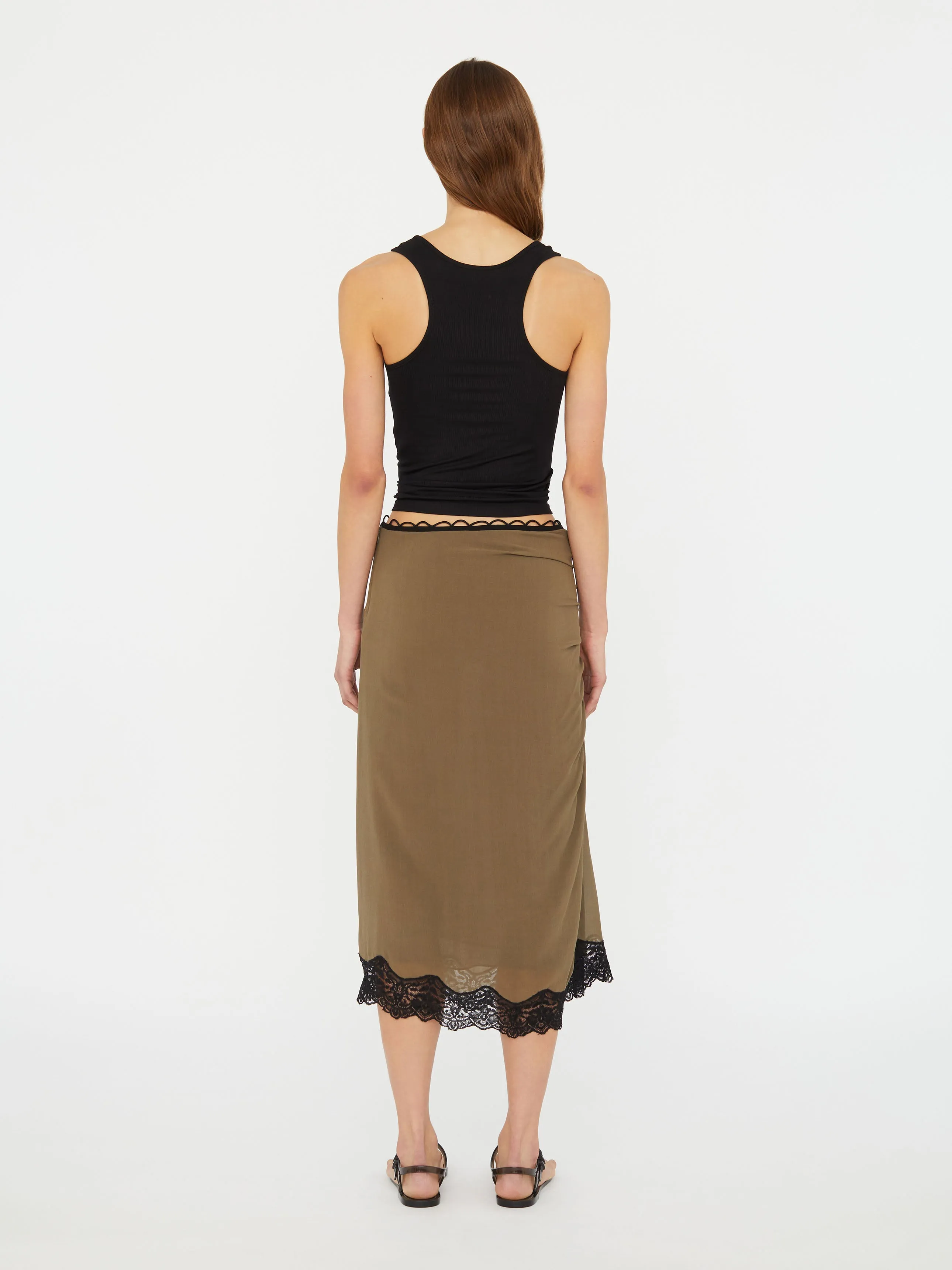Crimped Lace Gathered Silk Skirt sold by Christopher Esber product image thumbnail 5