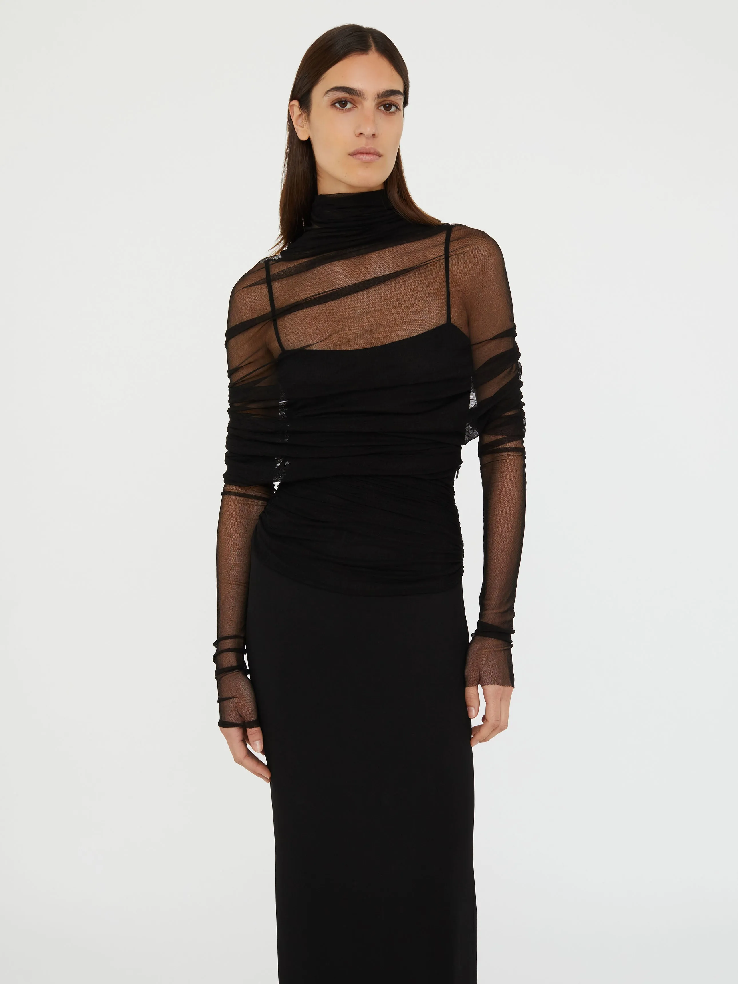 Christo Sheer Wrap Long Sleeve Dress sold by Christopher Esber product image thumbnail 4