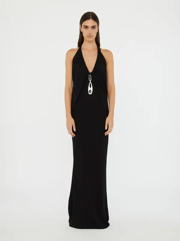 Lavalliere Draped Jersey Halter Sleeve Dress made by Christopher Esber
