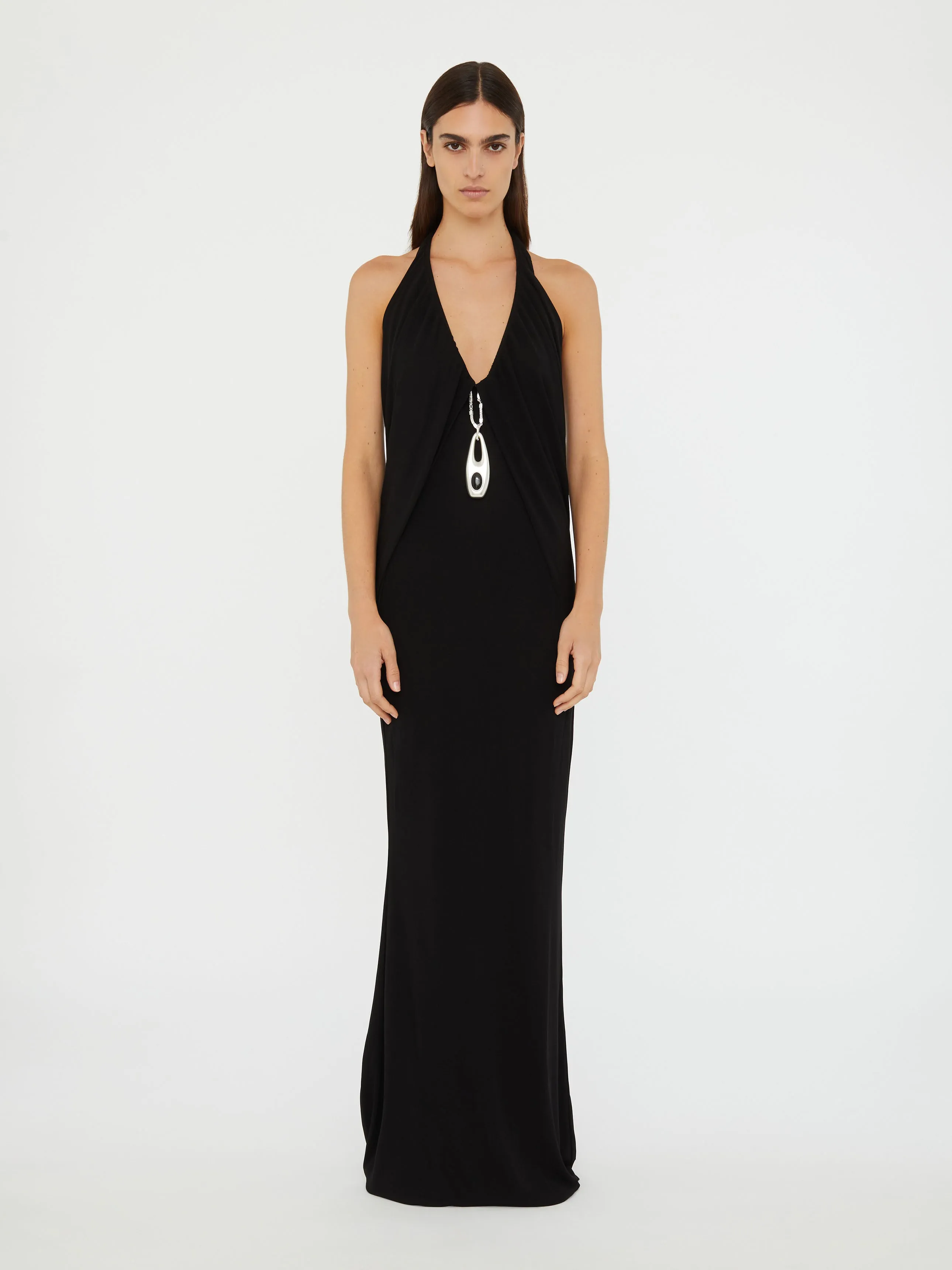Lavalliere Draped Jersey Halter Sleeve Dress sold by Christopher Esber