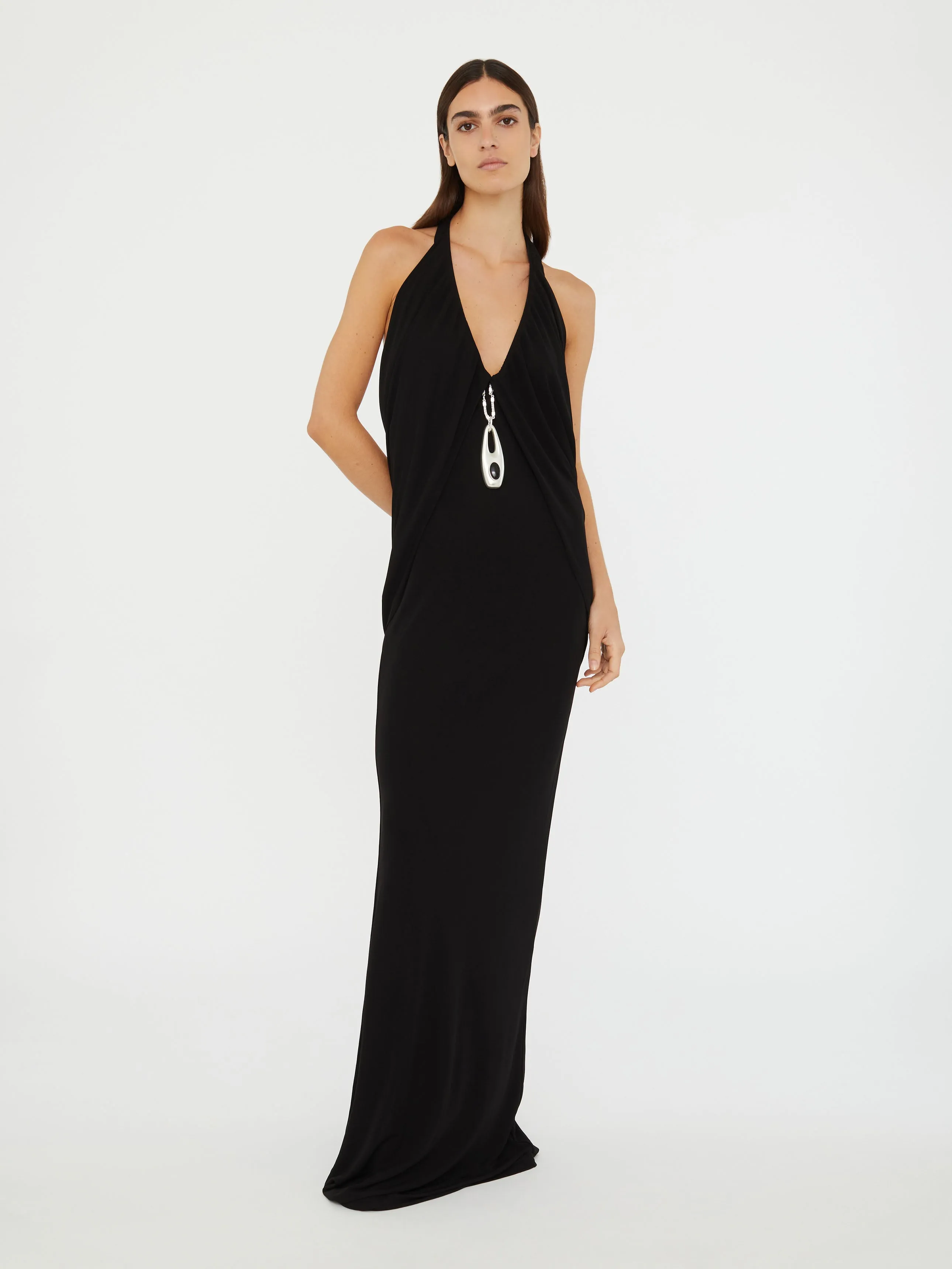 Lavalliere Draped Jersey Halter Sleeve Dress sold by Christopher Esber product image thumbnail 3