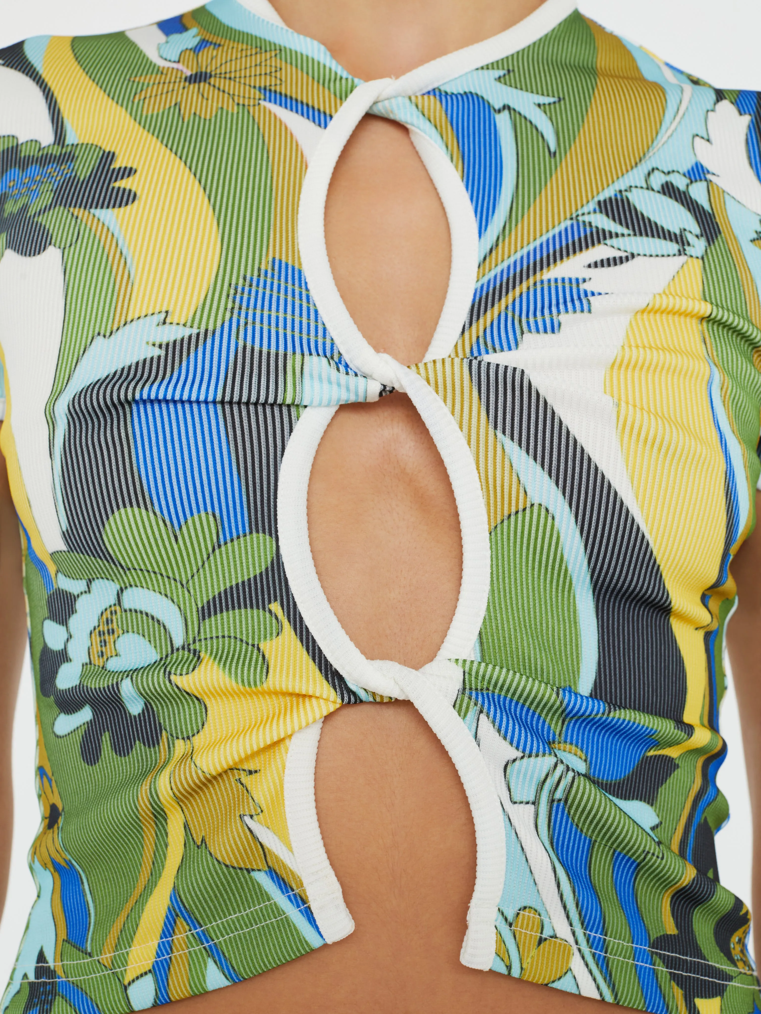 Acidic Floral Open Twist Tee sold by Christopher Esber product image thumbnail 3