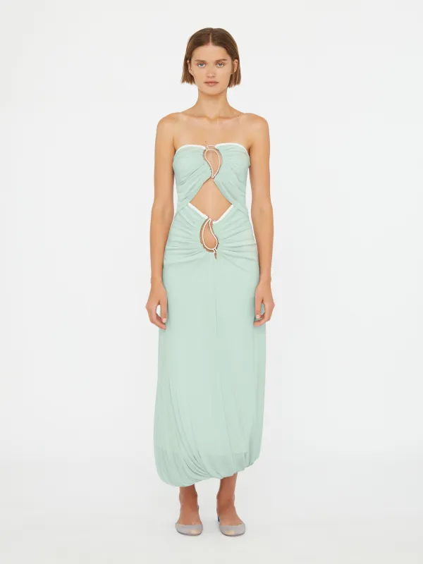 Paisley Overlay Encased Strapless Dress made by Christopher Esber