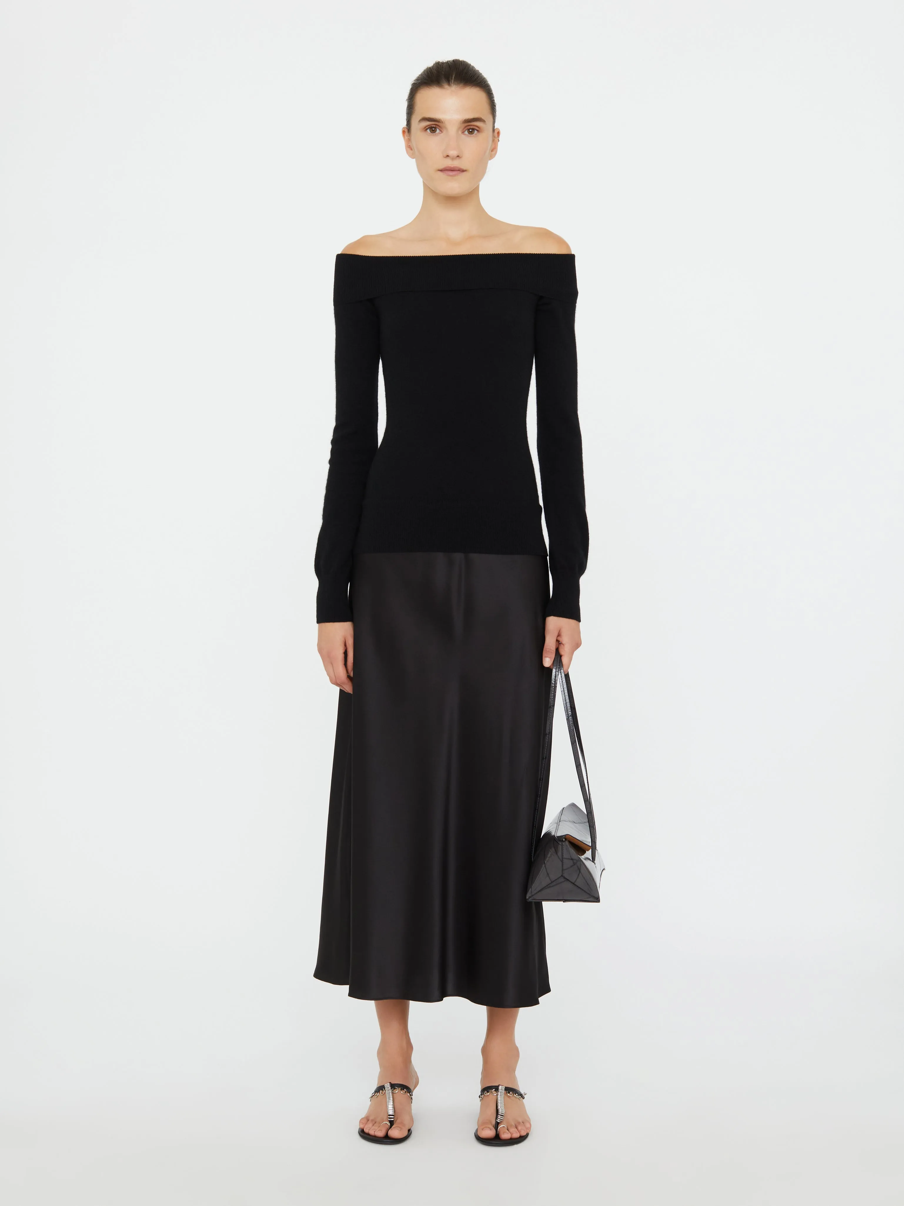 Shoulderless Cashmere Monument Dress sold by Christopher Esber