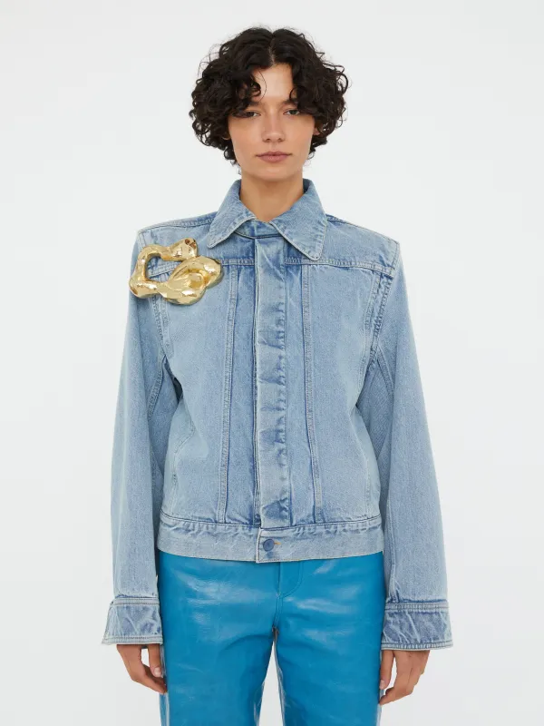 Sculptured Corsage Denim Jacket made by Christopher Esber