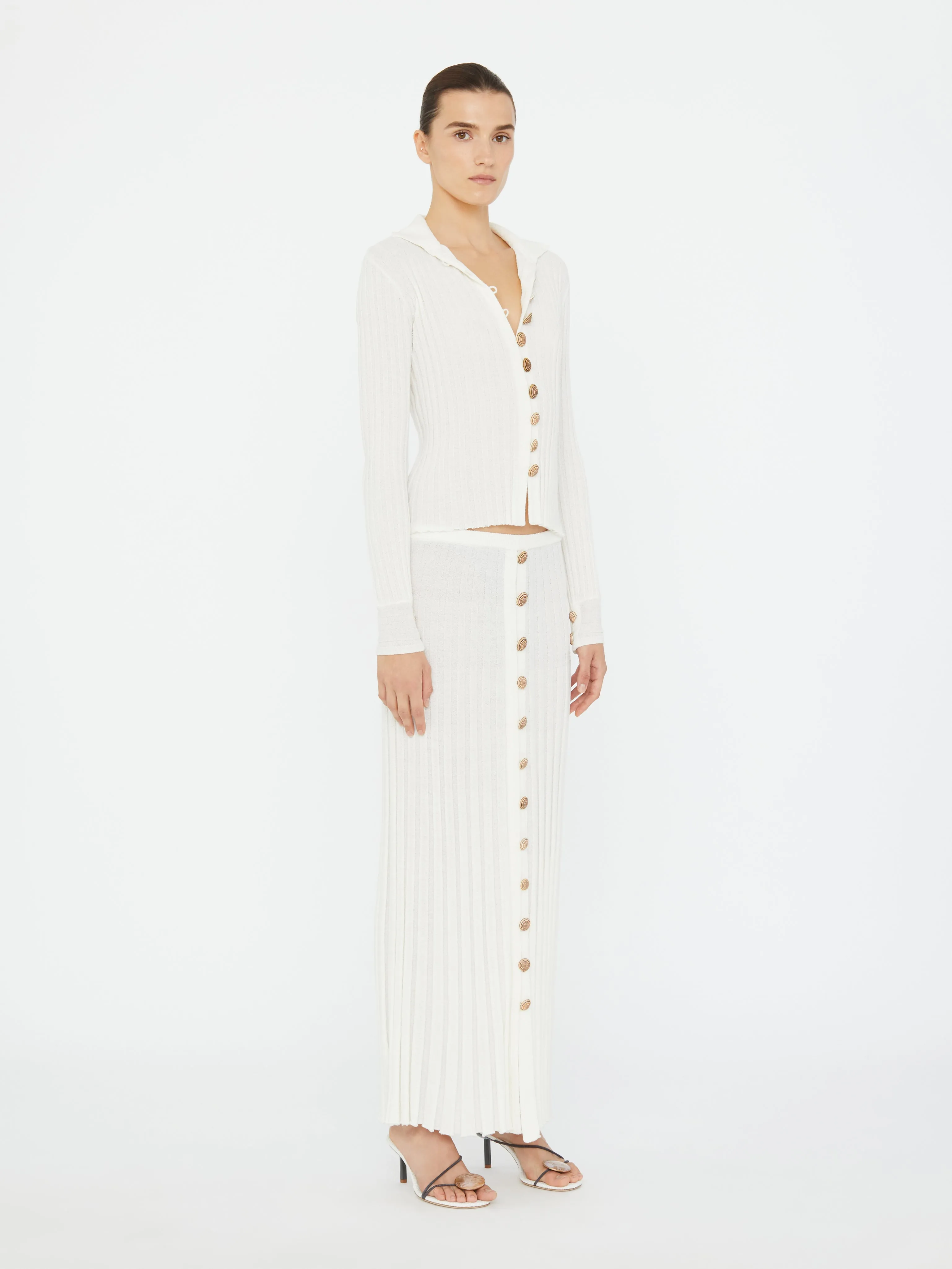 Sundial Shell Ribbed Knit Cardigan sold by Christopher Esber product image thumbnail 3