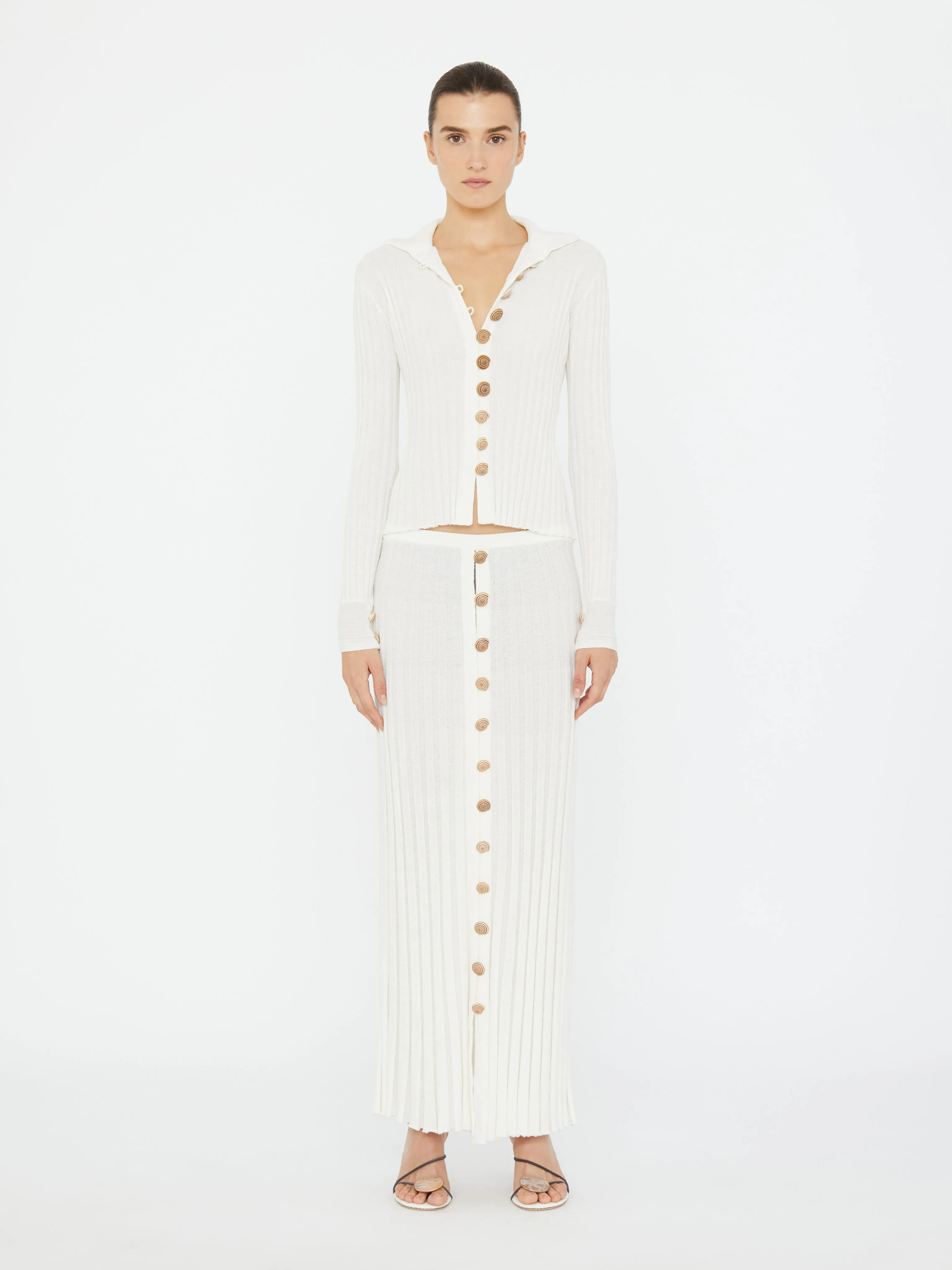 Sundial Shell Ribbed Knit Cardigan sold by Christopher Esber product image thumbnail 2