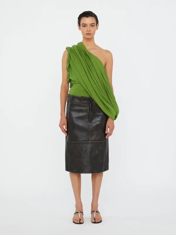 Burnished Eddie Leather Skirt sold by Christopher Esber