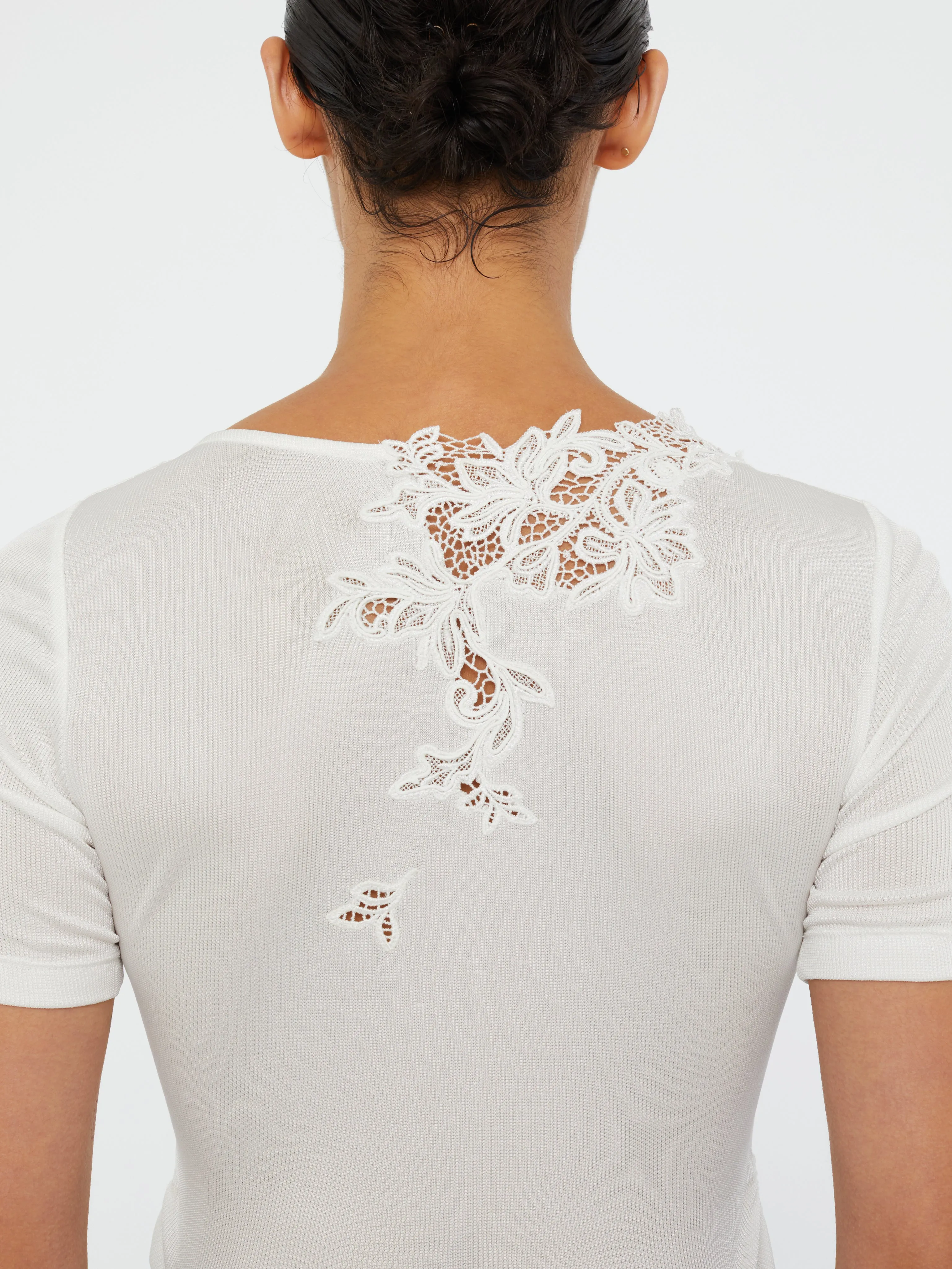 Hibiscus Embroidered Rib Tee sold by Christopher Esber product image thumbnail 4